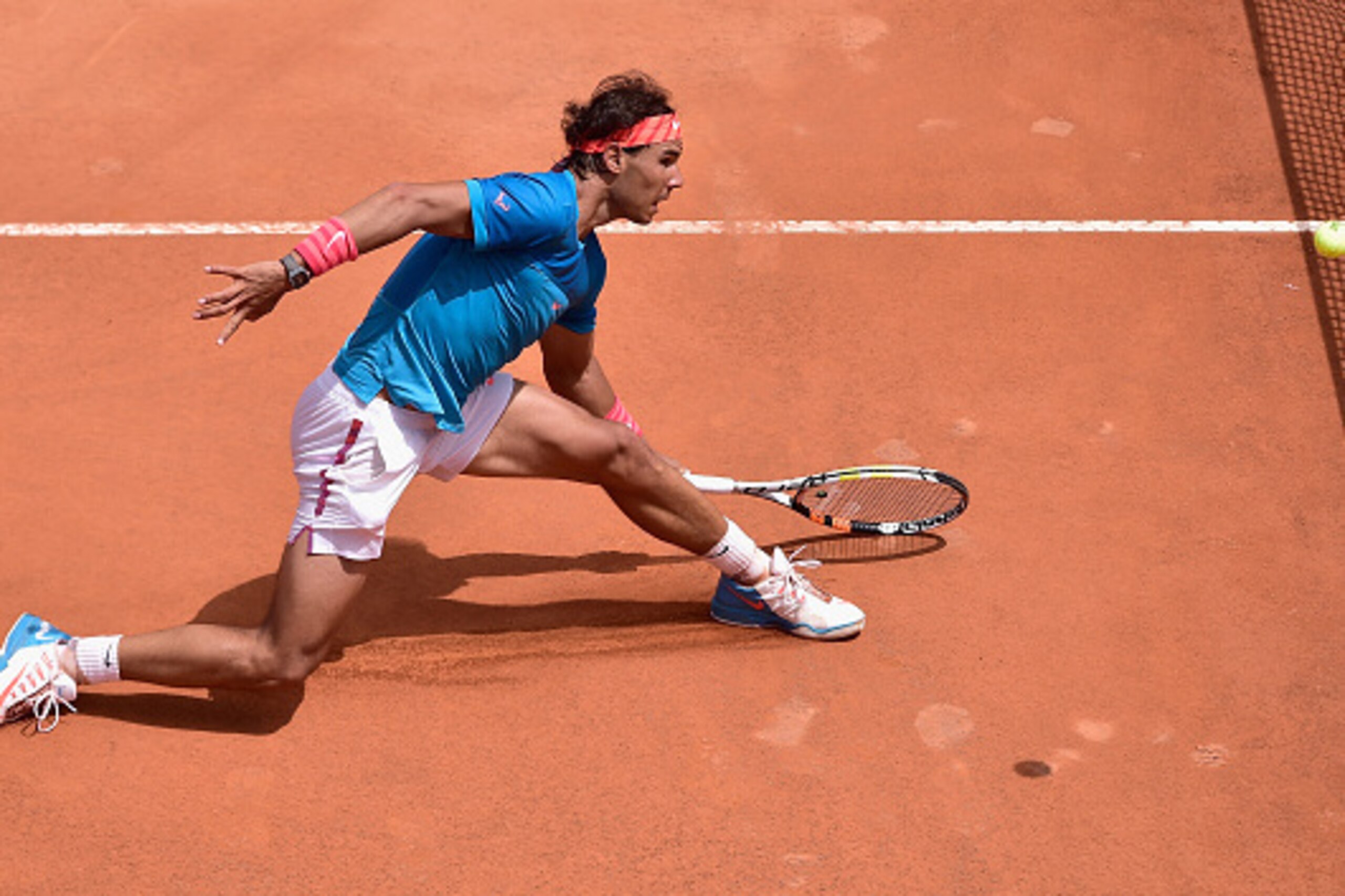 ROME, ITALY - MAY 14:  Rafael Nadal of Spain in action during his Third Round victory over John Isner of USA on Day Five of The Internazionali BNL d'Italia 2015 at the Foro Italico on May 14, 2015 in Rome, Italy.  (Photo by Mike Hewitt/Getty Images)