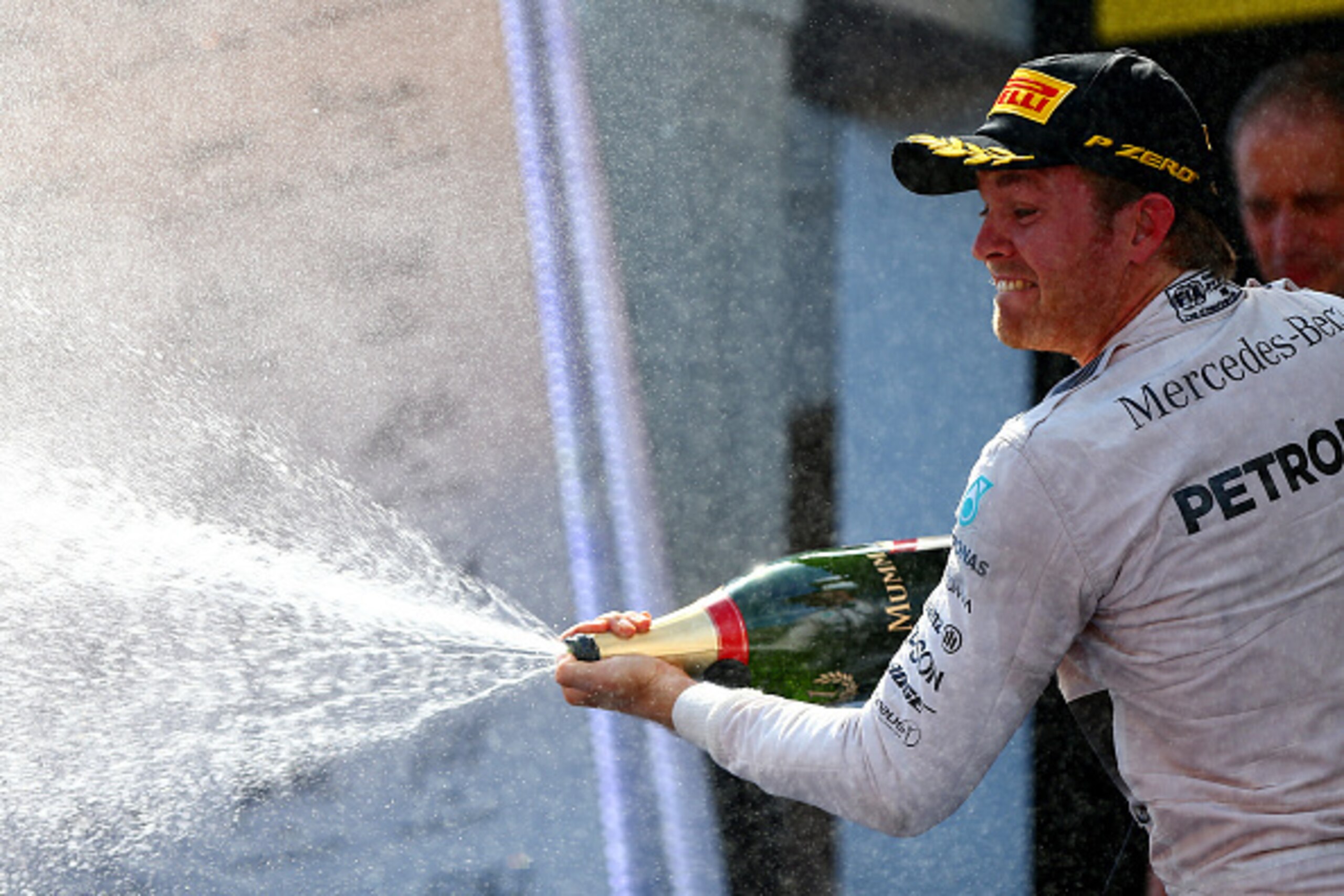 MONTMELO, SPAIN - MAY 10:  Nico Rosberg of Germany and Mercedes GP celebrates on the podium after winning the Spanish Formula One Grand Prix at Circuit de Catalunya on May 10, 2015 in Montmelo, Spain.  (Photo by Dan Istitene/Getty Images)