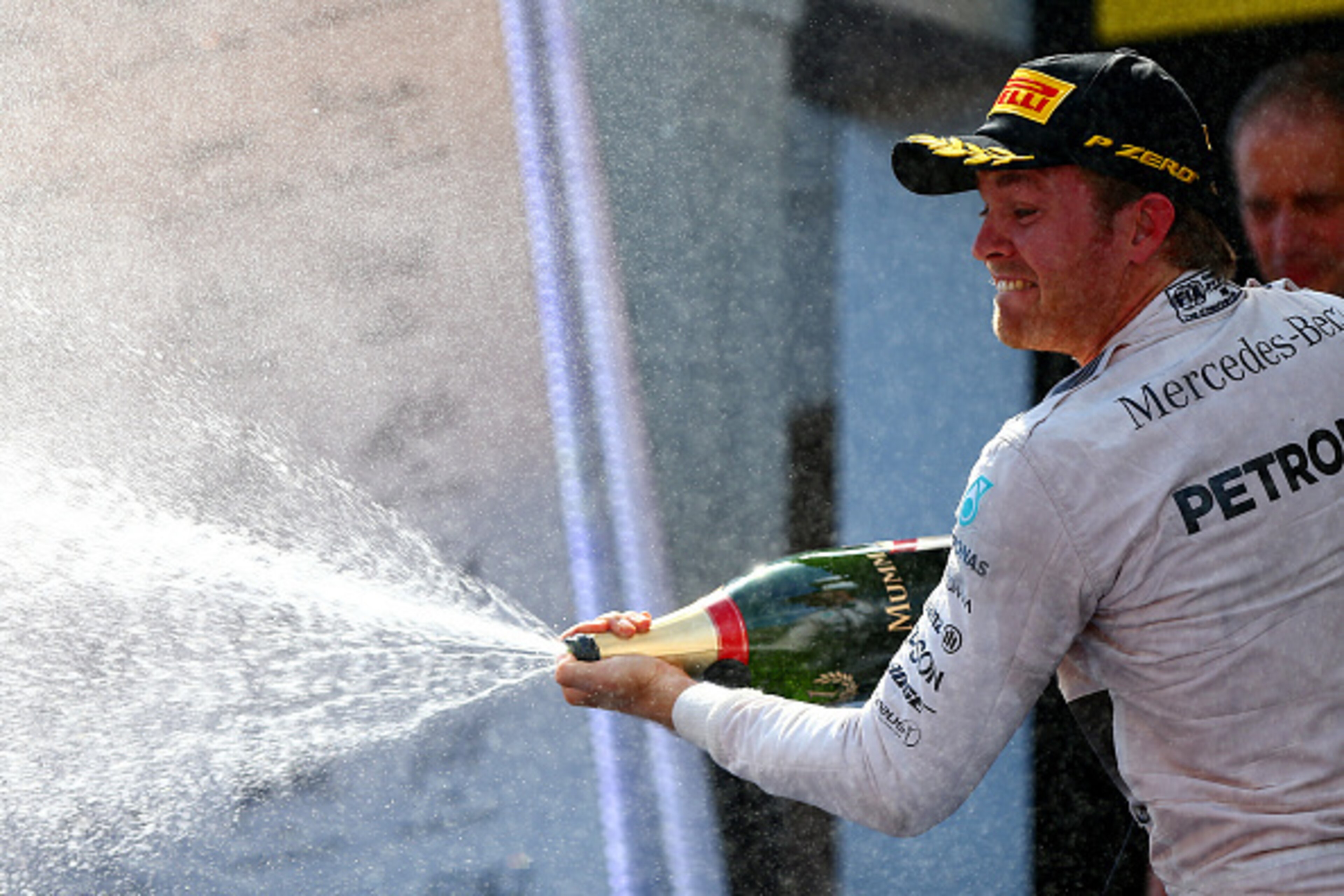 MONTMELO, SPAIN - MAY 10:  Nico Rosberg of Germany and Mercedes GP celebrates on the podium after winning the Spanish Formula One Grand Prix at Circuit de Catalunya on May 10, 2015 in Montmelo, Spain.  (Photo by Dan Istitene/Getty Images)