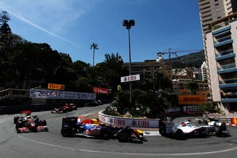 MONTE CARLO, MONACO - MAY 29:  The field drives round the hairpin during the Monaco Formula One Grand Prix at the Monte Carlo Circuit on May 29, 2011 in Monte Carlo, Monaco.  (Photo by Paul Gilham/Getty Images)