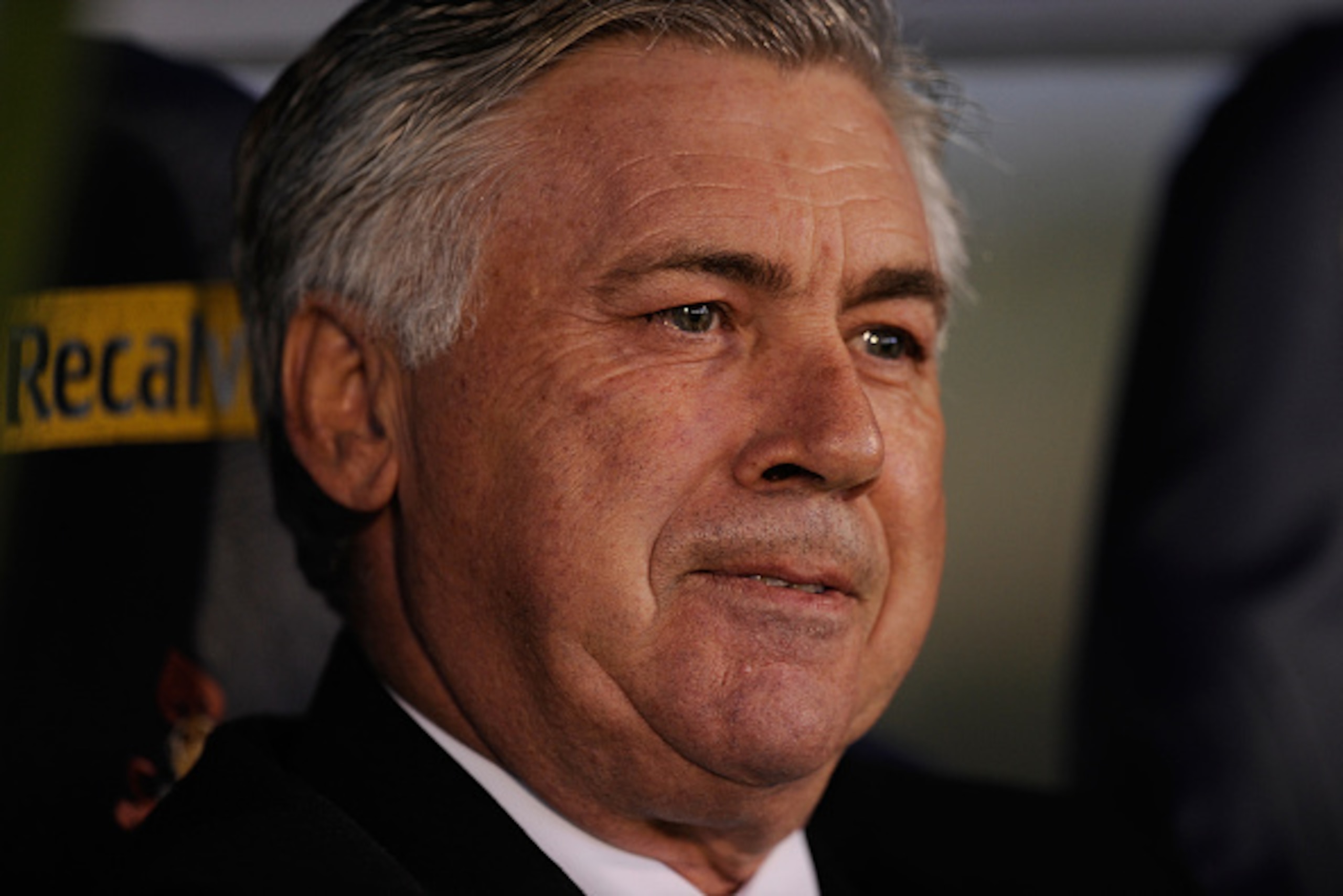 VIGO, SPAIN - APRIL 26:  Head coach Carlo Ancelotti of Real Madrid CF looks on during the La Liga match between Celta Vigo and Real Madrid CF at Estadio Balaidos on April 26, 2015 in Vigo, Spain.  (Photo by Denis Doyle/Getty Images)