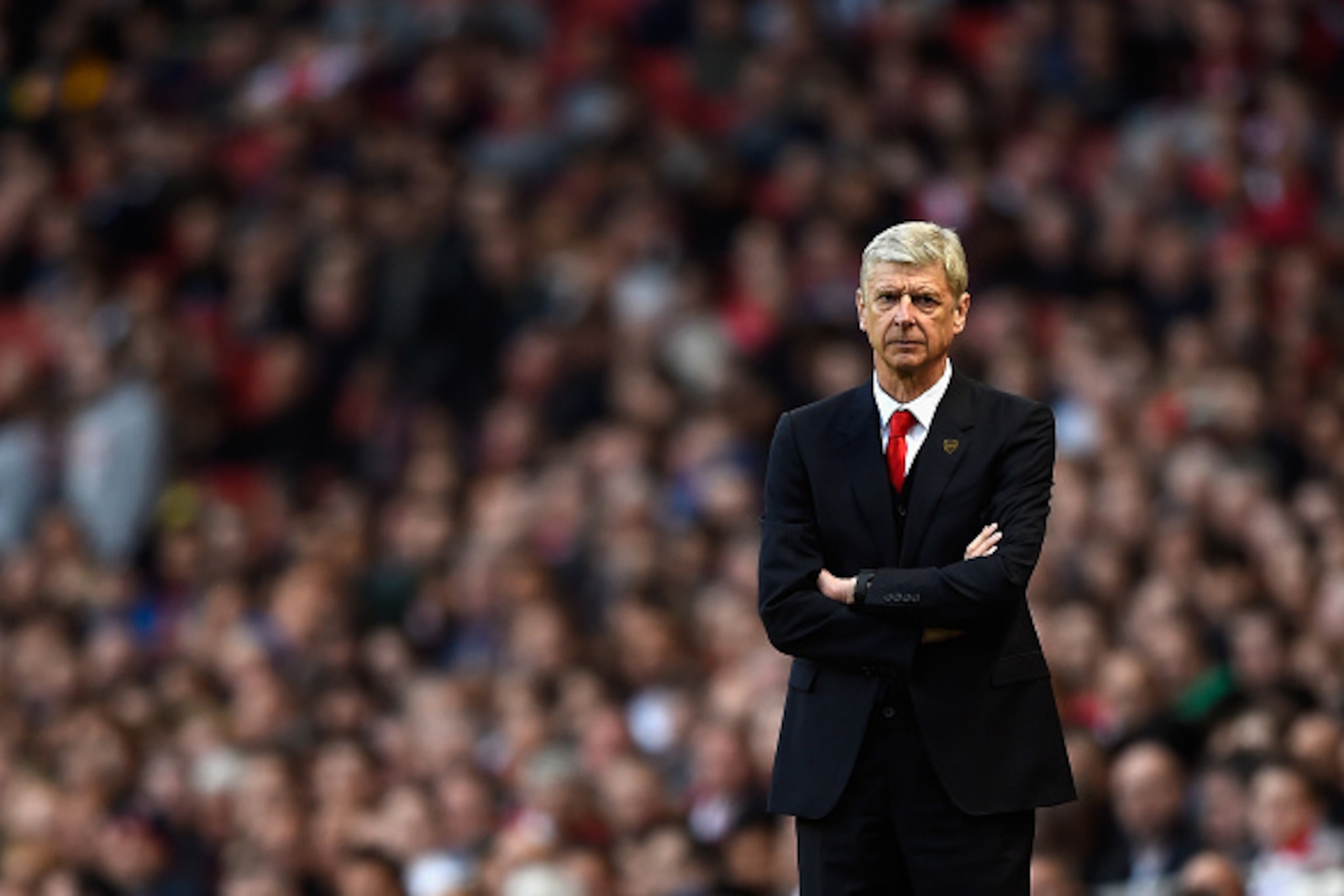 LONDON, ENGLAND - MAY 20:  Arsene Wenger, manager of Arsenal looks on during the Barclays Premier League match between Arsenal and Sunderland at Emirates Stadium on May 20, 2015 in London, England.  (Photo by Mike Hewitt/Getty Images)