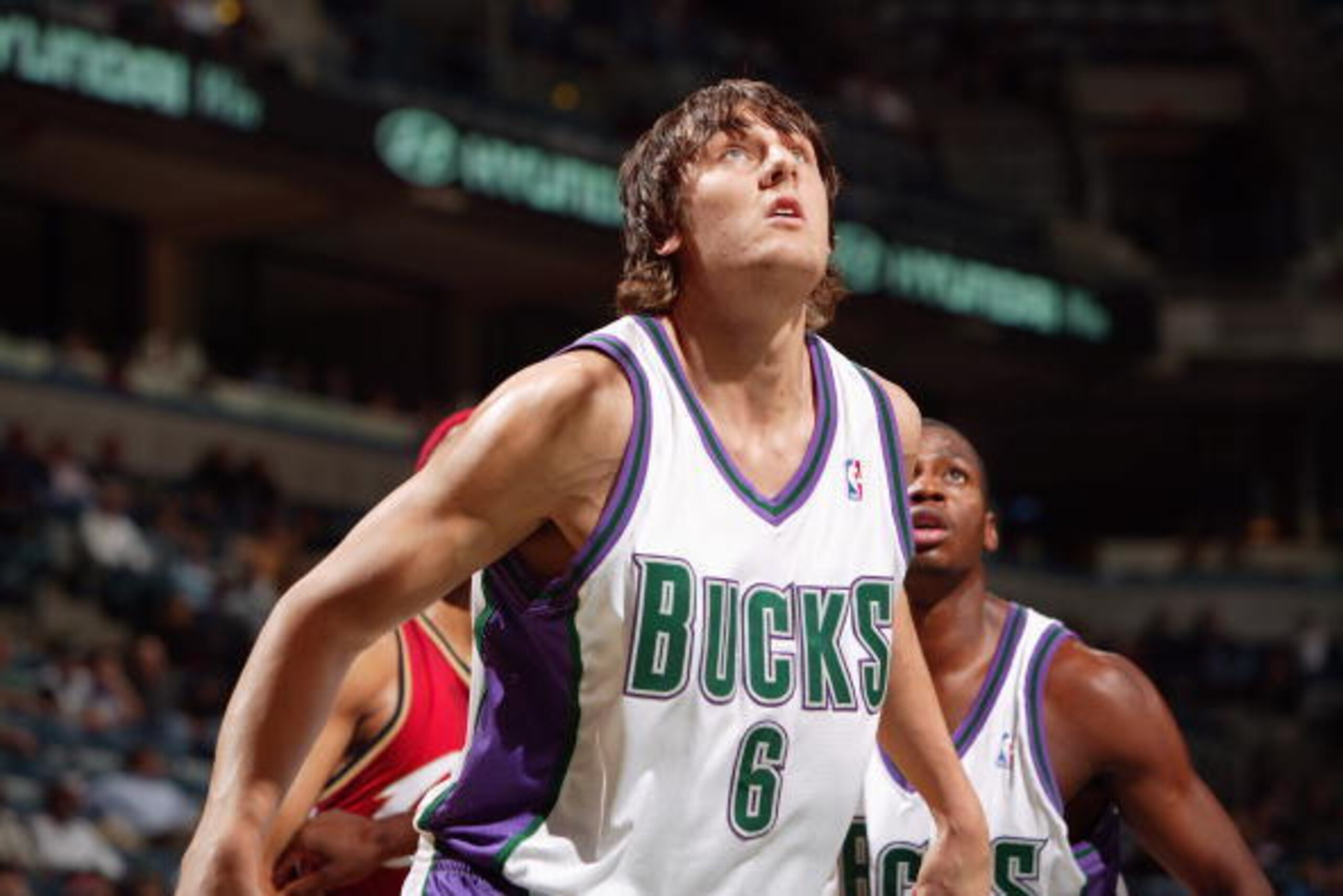 MILWAUKEE - OCTOBER 15:  Andrew Bogut #6 of the Milwaukee Bucks looks on during a game against the Cleveland Cavaliers at Bradley Center on October 15, 2005 in Milwaukee, Wisconsin.  The Bucks won 91-89.  NOTE TO USER:  User expressly acknowledges and agr