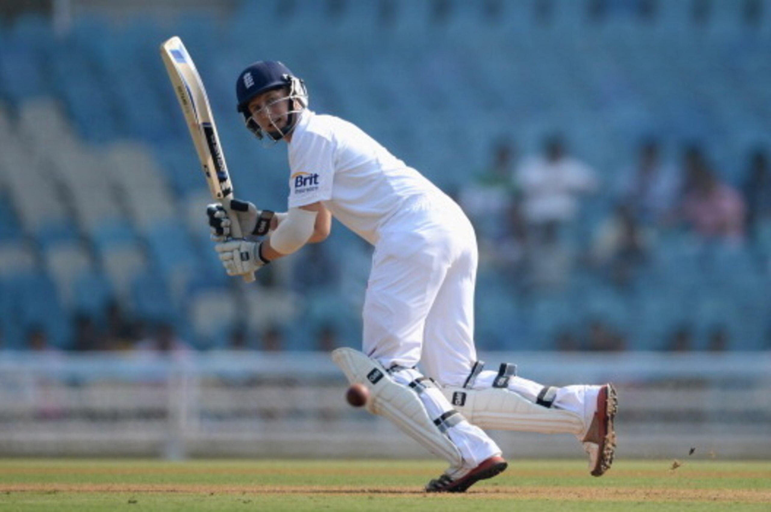 MUMBAI, INDIA - NOVEMBER 03:  Joe Root of England bats during day one of the tour match between Mumbai A and England at The Dr D.Y. Palit Sports Stadium on November 3, 2012 in Mumbai, India.  (Photo by Gareth Copley/Getty Images)