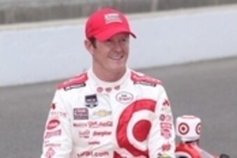 May 17, 2015; Indianapolis, IN, USA; Verizon IndyCar Series driver Scott Dixon poses for a photo in his car after qualifying during Pole Day for the 2015 Indianapolis 500 at Indianapolis Motor Speedway. Mandatory Credit: Brian Spurlock-USA TODAY Sports