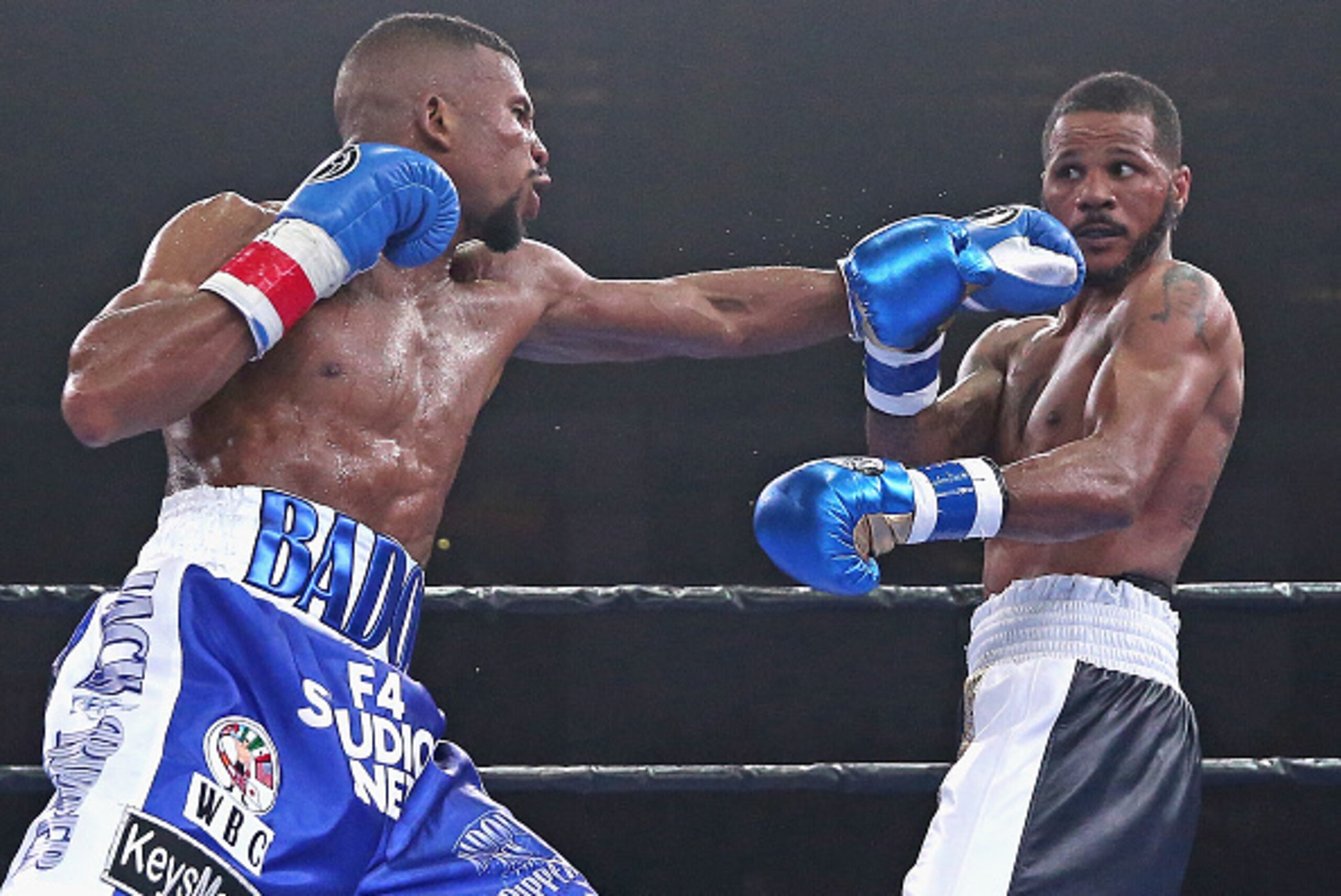 CHICAGO, IL - APRIL 24: Badou Jack connects with Anthony Dirrell during a super middleweight fight at the UIC Pavilion on April 24, 2015 in Chicago, Illinois. (Photo by Jonathan Daniel/Getty Images) CHICAGO, IL - APRIL 24: Badou Jack connects with Anthony Dirrell during a super middleweight fight at the UIC Pavilion on April 24, 2015 in Chicago, Illinois. (Photo by Jonathan Daniel/Getty Images)