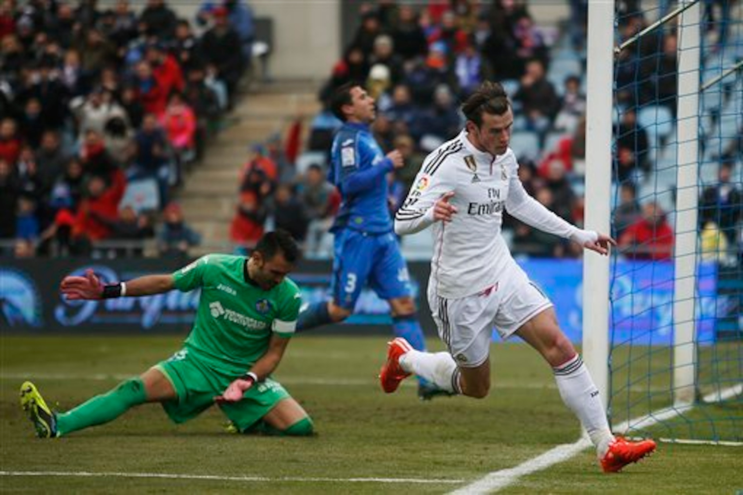 Bale celebrates his goal in Madrid's 3-0 win in January.