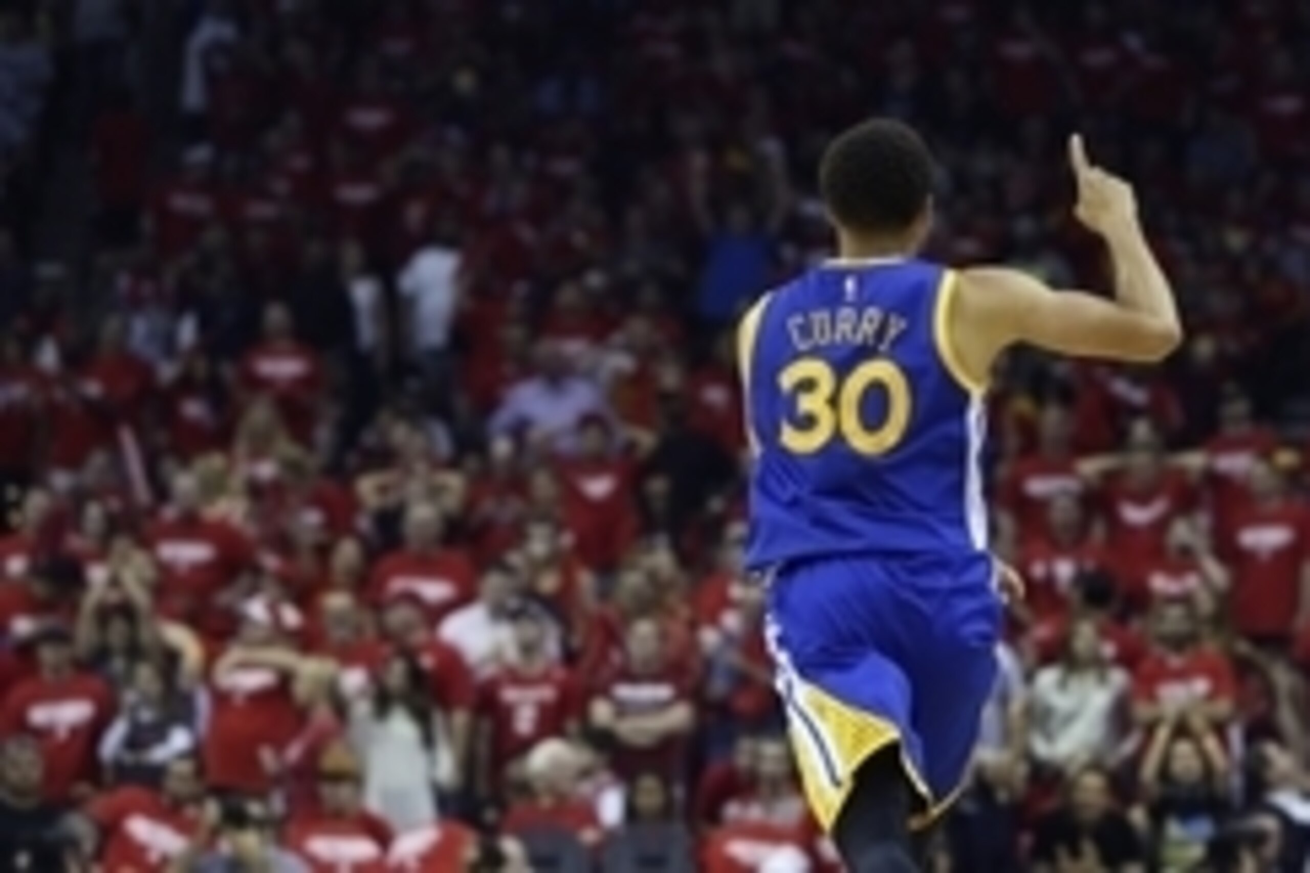 May 23, 2015; Houston, TX, USA; Golden State Warriors guard Stephen Curry (30) reacts after scoring during the game against the Houston Rockets in game three of the Western Conference Finals of the NBA Playoffs at Toyota Center. Mandatory Credit: Troy Tao