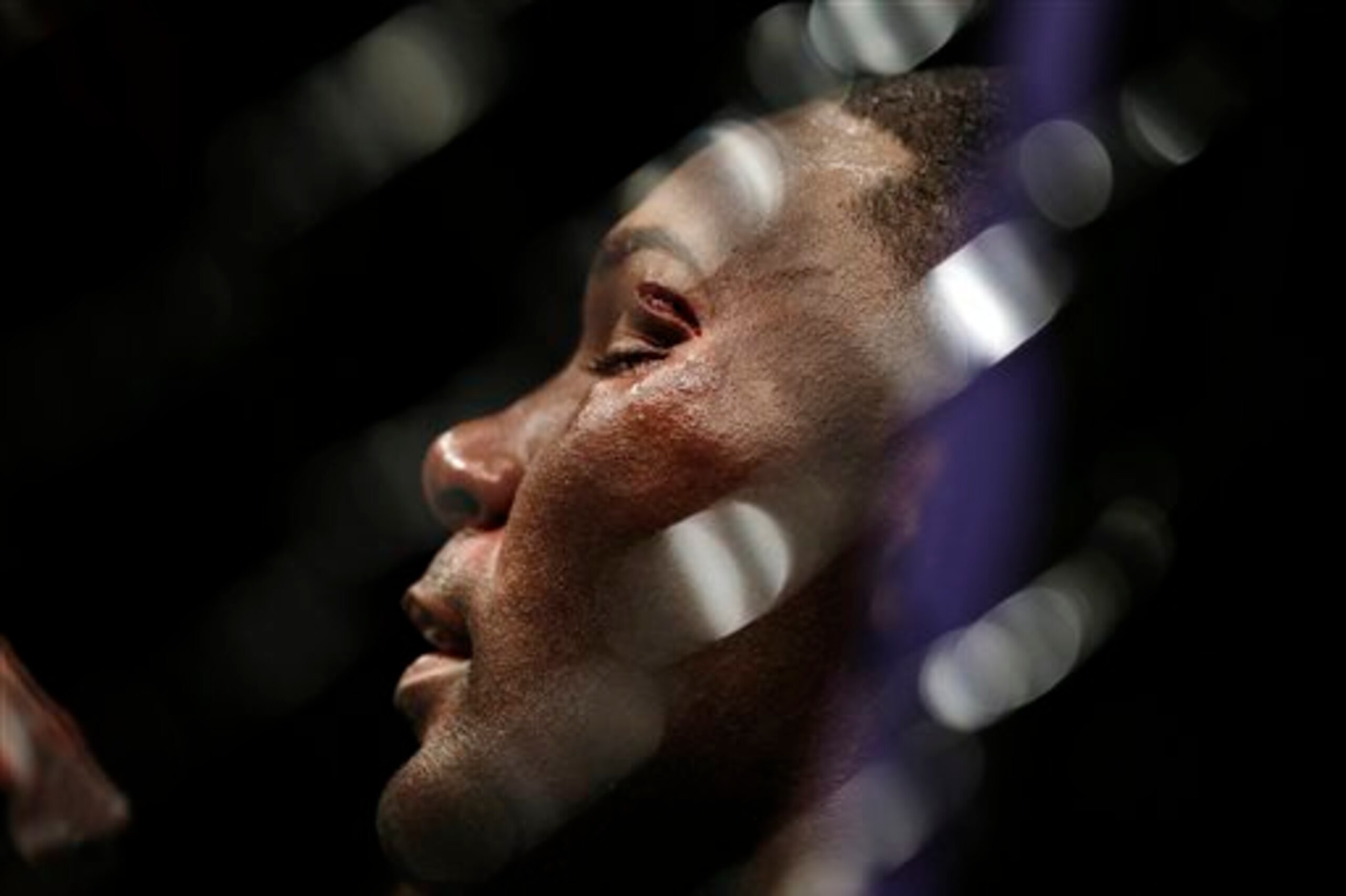 Johnson took a heavy beating in the second round.