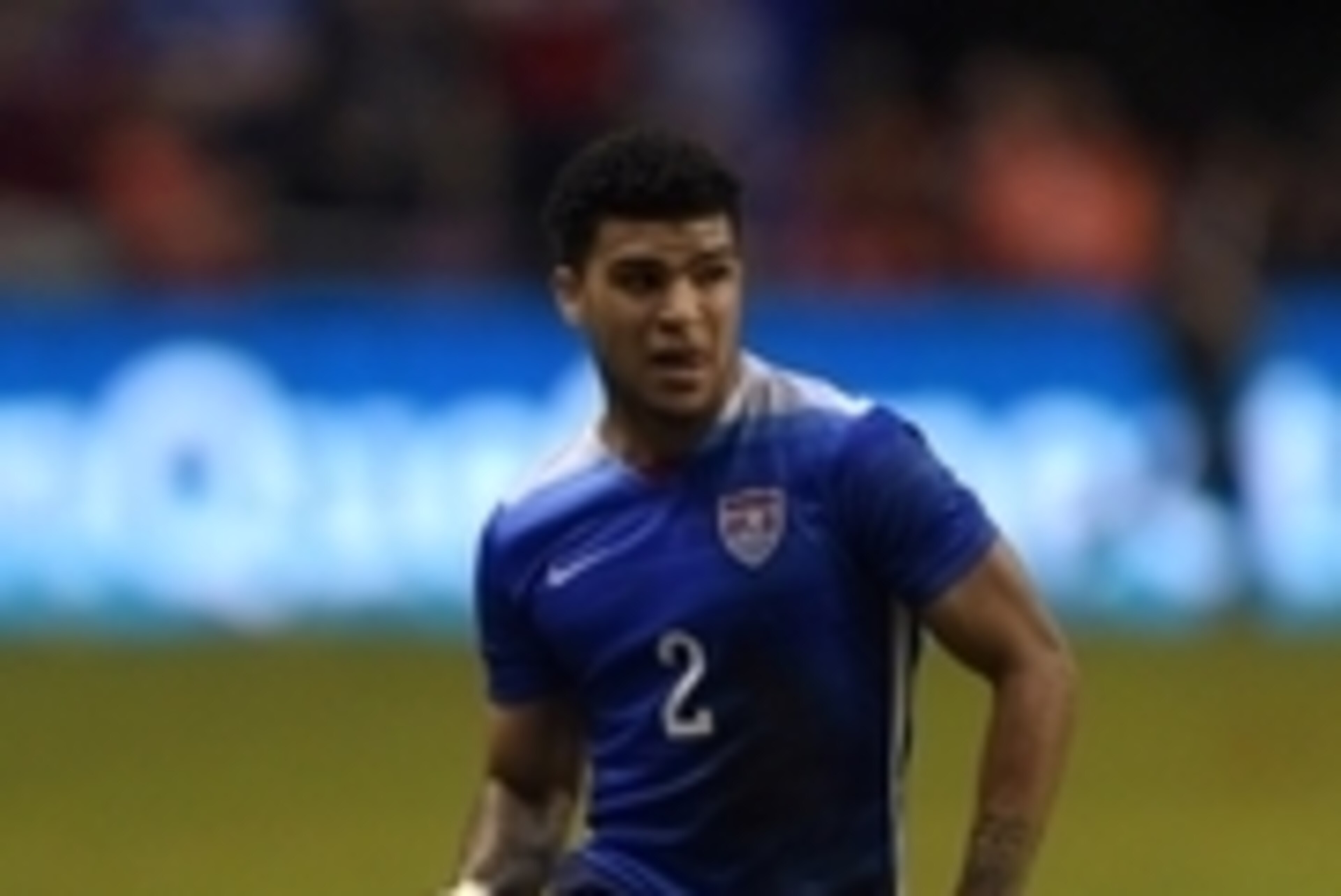 Apr 15, 2015; San Antonio, TX, USA; United States defender DeAndre Yedlin (2) controls the ball against Mexico in an international friendly at Alamodome. The United States defeated Mexico 2-0. Mandatory Credit: Kirby Lee-USA TODAY Sports