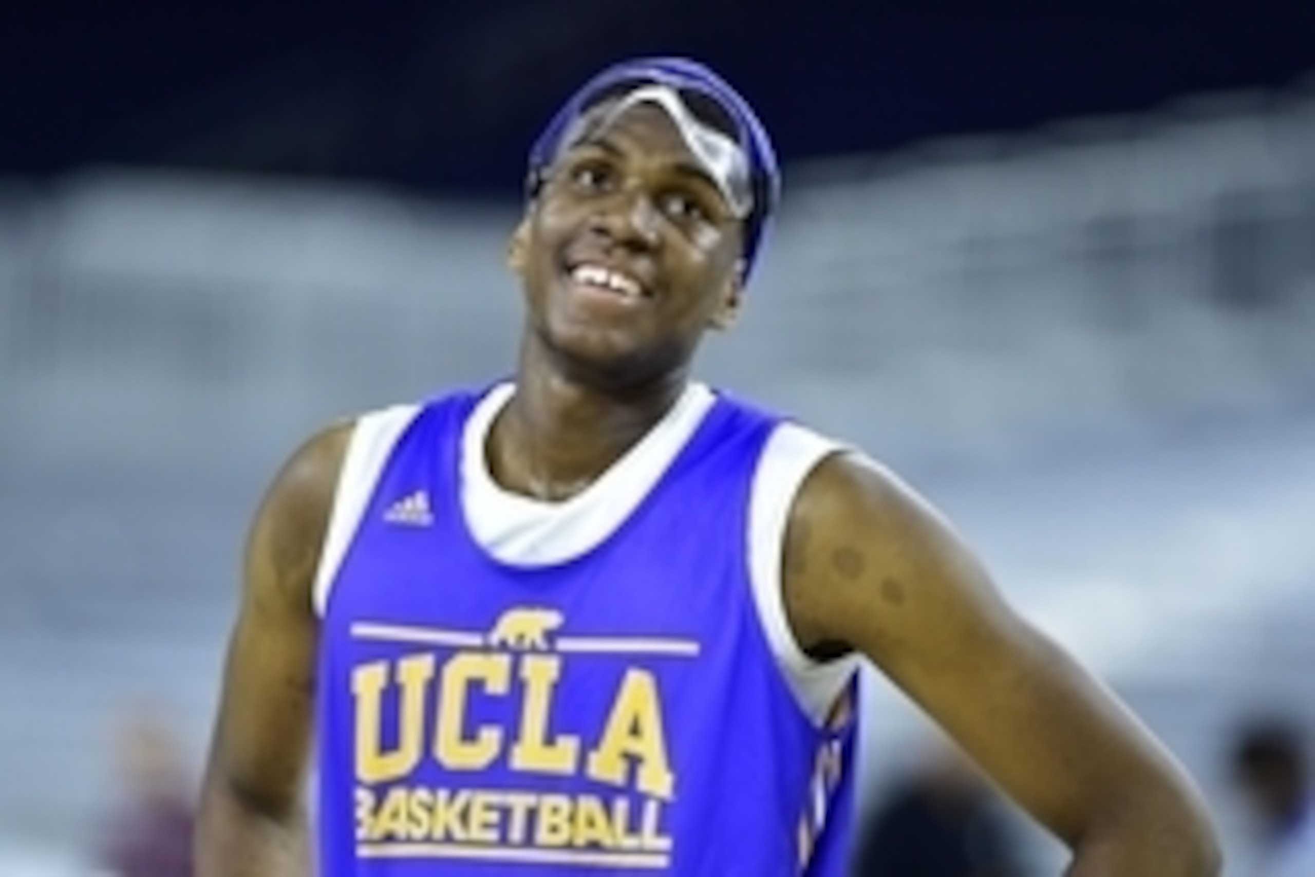 Mar 26, 2015; Houston, TX, USA; UCLA Bruins forward Kevon Looney during practice the day before the semifinals of the south regional of the 2015 NCAA Tournament at NRG Stadium. Mandatory Credit: Bob Donnan-USA TODAY Sports