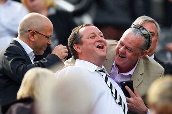 NEWCASTLE UPON TYNE, ENGLAND - MAY 24:  Newcastle United owner Mike Ashley looks on during the Barclays Premier League match between Newcastle United and West Ham United at St James' Park on May 24, 2015 in Newcastle upon Tyne, England.  (Photo by Stu For