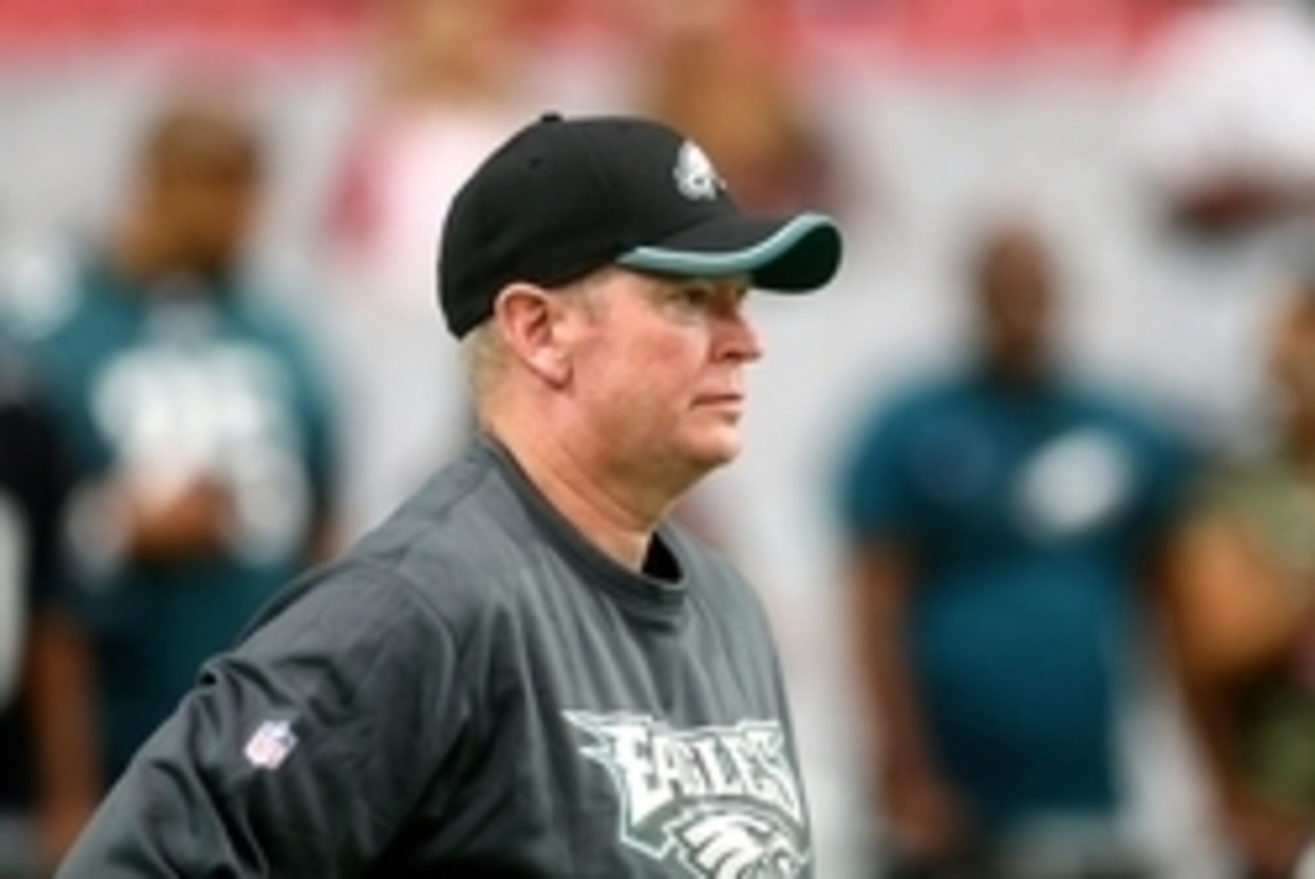 Oct 26, 2014; Glendale, AZ, USA; Philadelphia Eagles quarterbacks coach Bill Musgrave against the Arizona Cardinals at University of Phoenix Stadium. The Cardinals defeated the Eagles 24-20. Mandatory Credit: Mark J. Rebilas-USA TODAY Sports