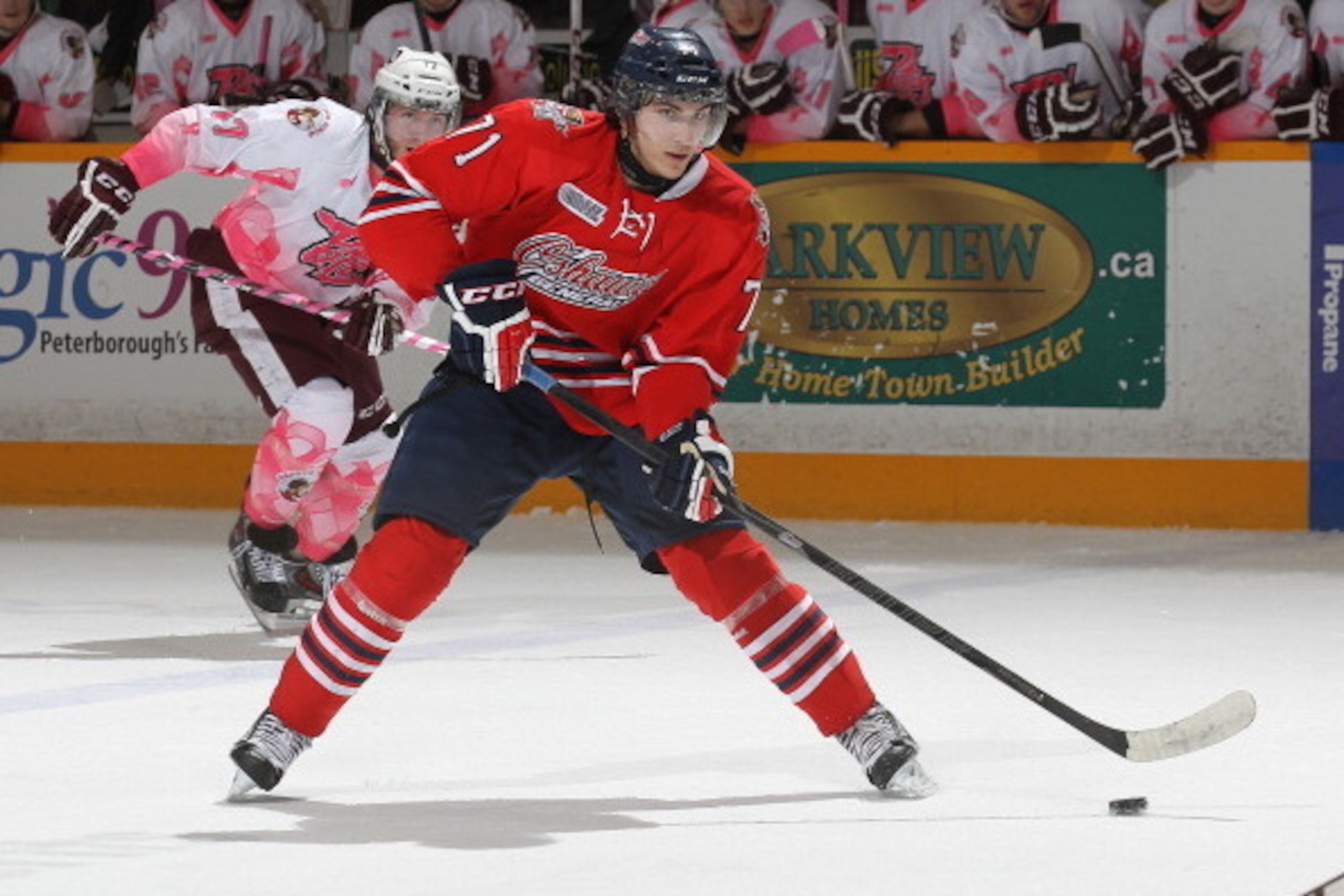 PETERBOROUGH, ON - FEBRUARY 6: Michael Dal Colle #71 of the Oshawa Generals skates in for a shot against the Peterborough Petes during an OHL game at the Memorial Centre on February 6, 2014 in Peterborough, Ontario, Canada. (Photo by Claus Andersen/Getty PETERBOROUGH, ON - FEBRUARY 6: Michael Dal Colle #71 of the Oshawa Generals skates in for a shot against the Peterborough Petes during an OHL game at the Memorial Centre on February 6, 2014 in Peterborough, Ontario, Canada. (Photo by Claus Andersen/Getty