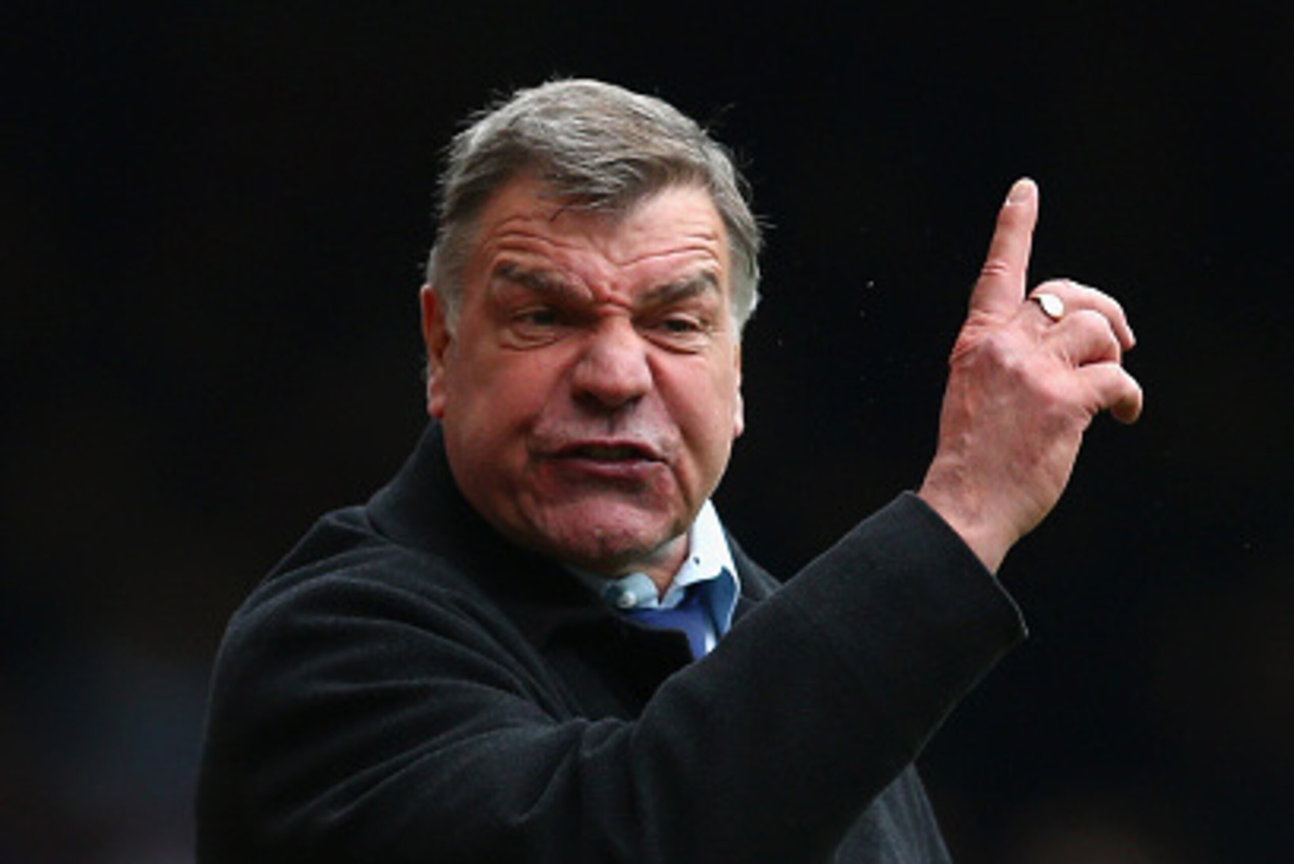 LONDON, ENGLAND - MAY 02:  Sam Allardyce, manager of West Ham United gestures during the Barclays Premier League match between West Ham United and Burnley at the Boleyn Ground on May 2, 2015 in London, England.  (Photo by Paul Gilham/Getty Images)