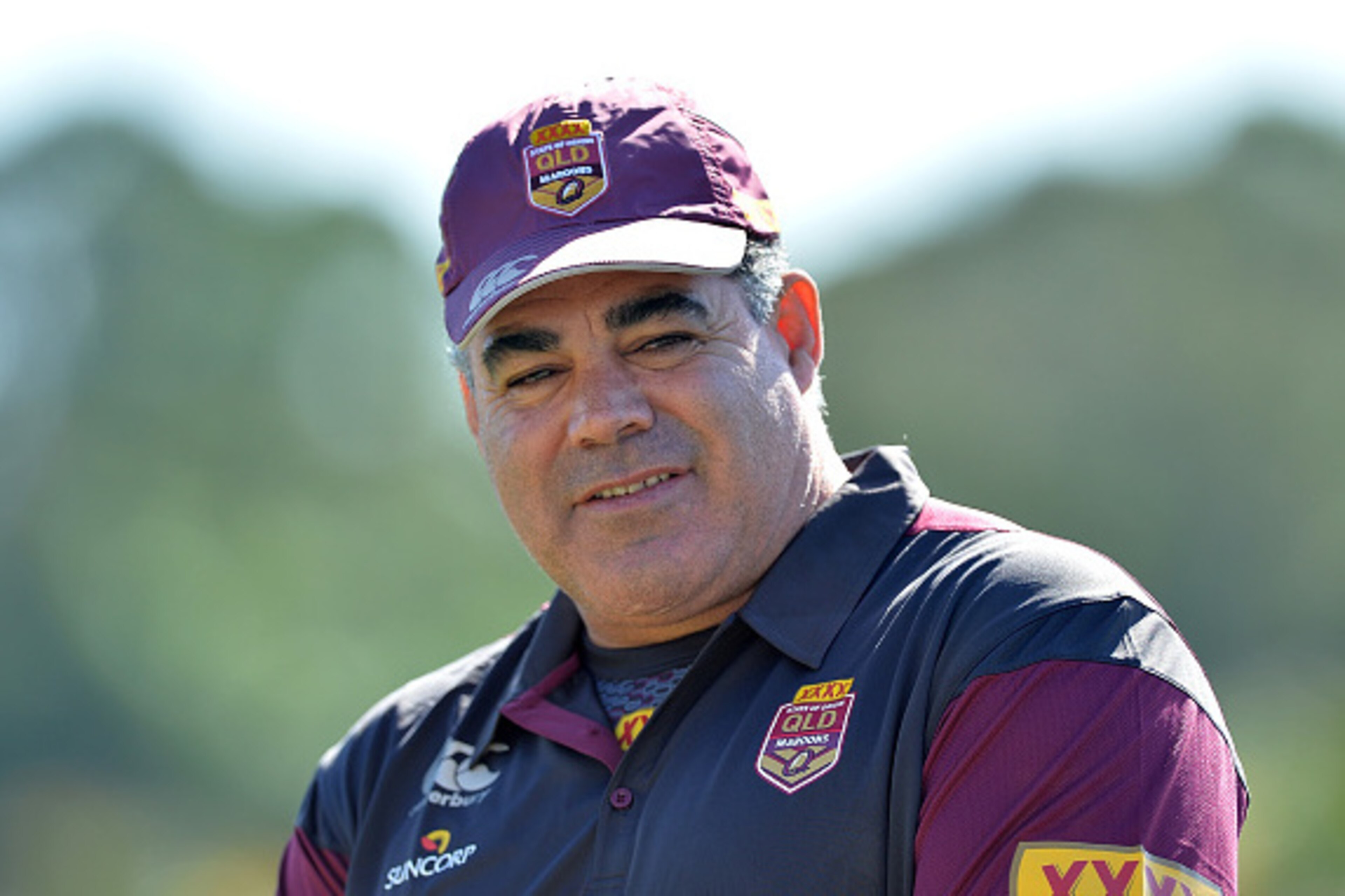BRISBANE, AUSTRALIA - MAY 24: Coach Mal Meninga during the Queensland Maroons State of Origin training session at Sanctuary Cove on May 24, 2015 in Brisbane, Australia.  (Photo by Bradley Kanaris/Getty Images)