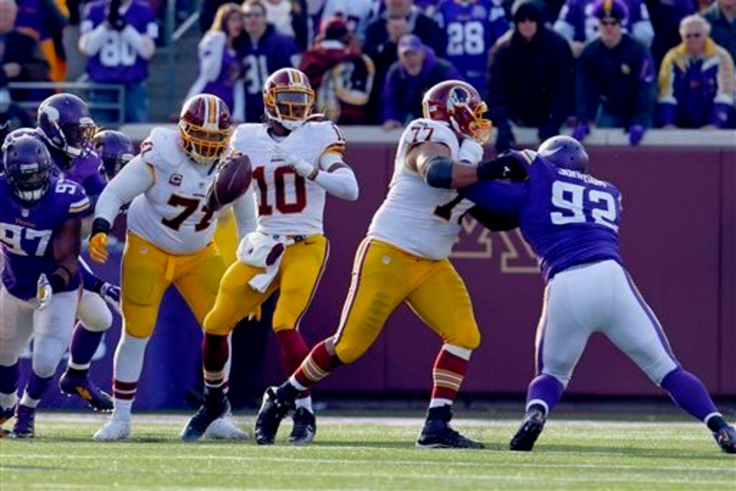 Griffin creates pressure by holding onto the ball for too long.