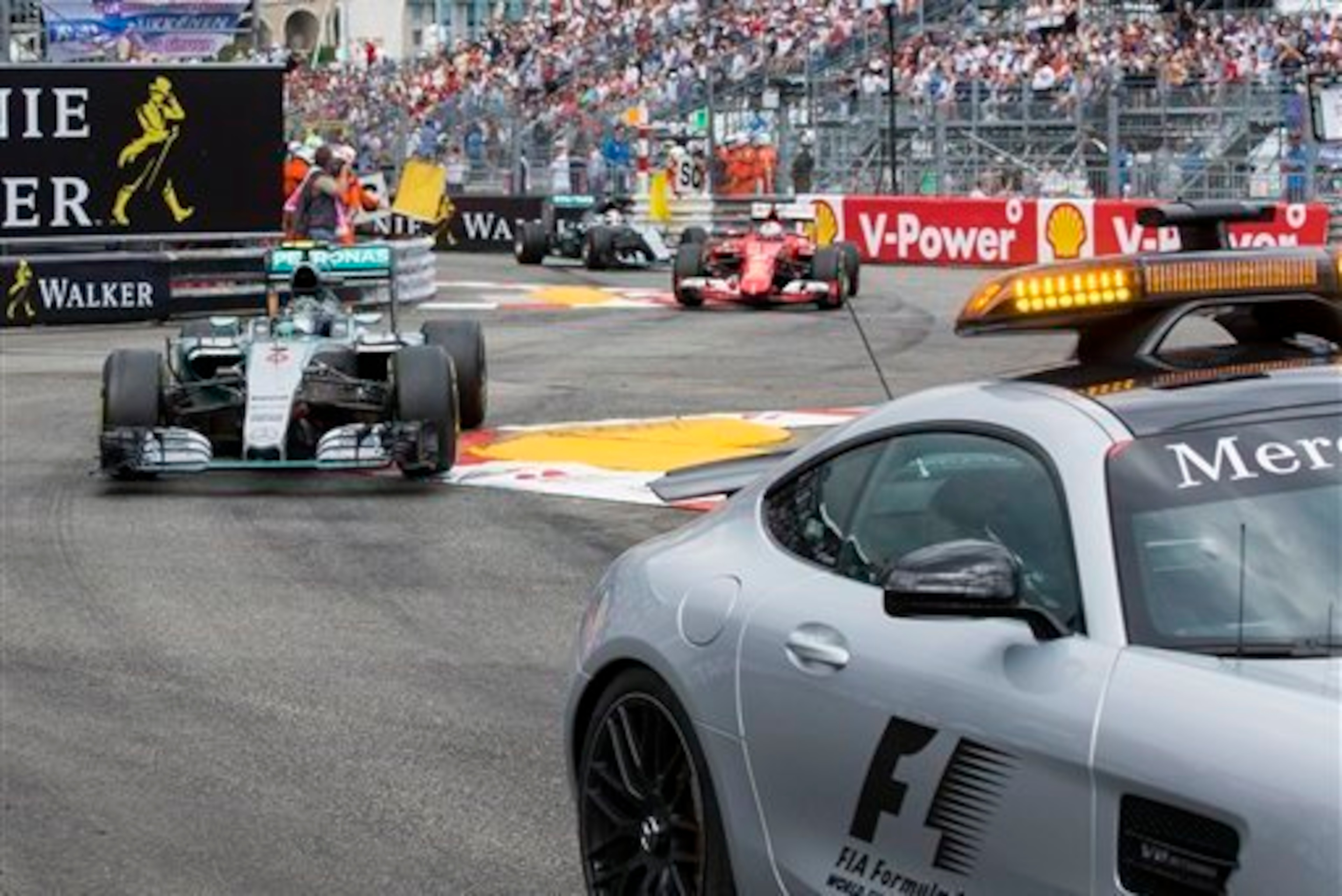 Rosberg lucks into the lead, but should Vettel have led the field behind the safety car?