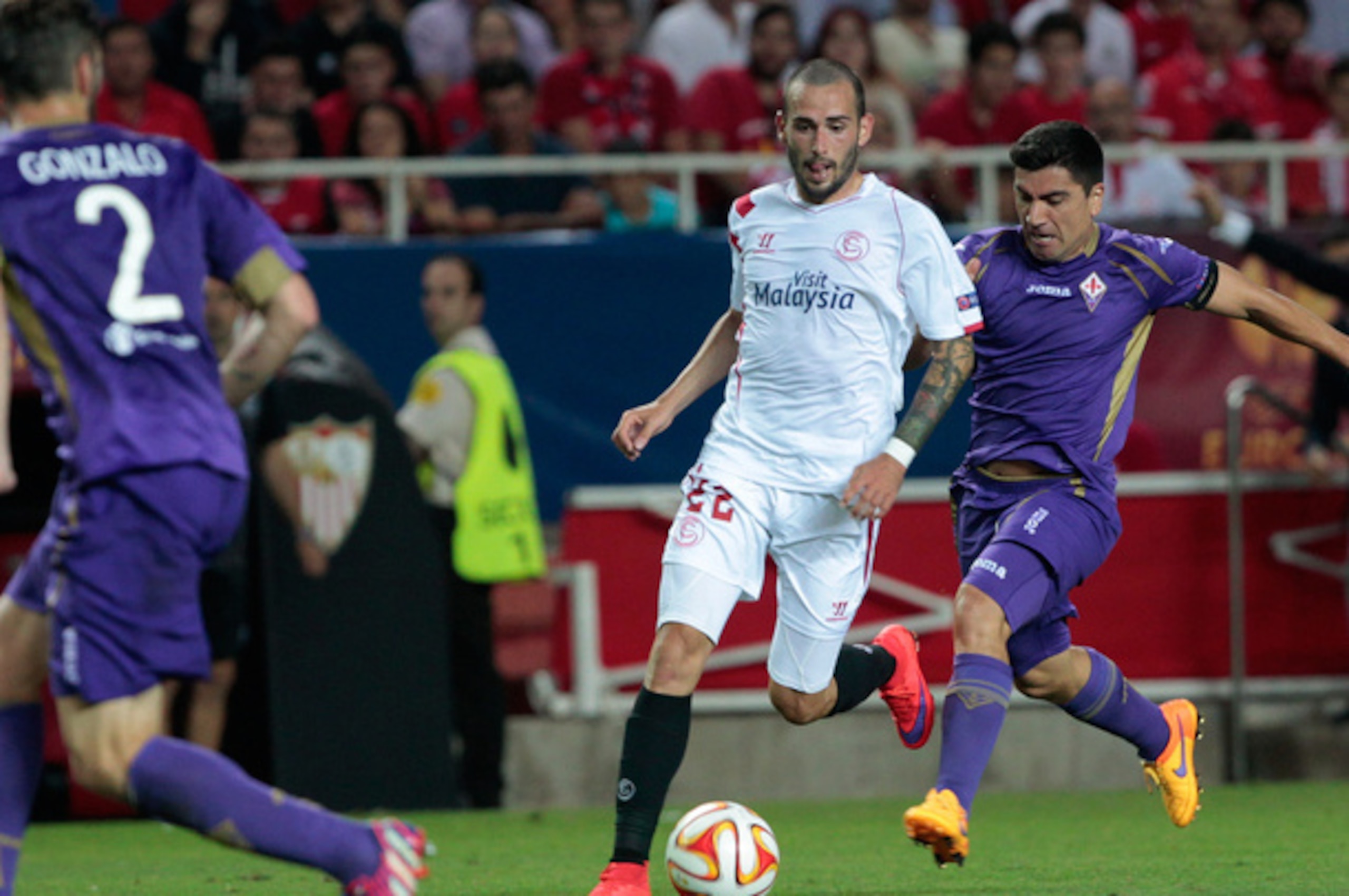Aleix Vidal scored twice against Fiorentina. Aleix Vidal scored twice against Fiorentina.