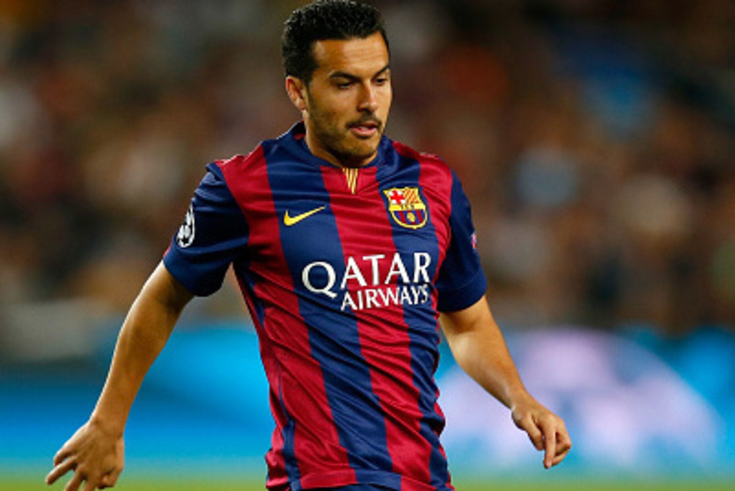 BARCELONA, SPAIN - APRIL 21:  Pedro Rodriguez of Barcelona in action during the UEFA Champions League Quarter Final second leg match between FC Barcelona and Paris Saint-Germain at Camp Nou on April 21, 2015 in Barcelona, Spain.  (Photo by Clive Rose/Gett