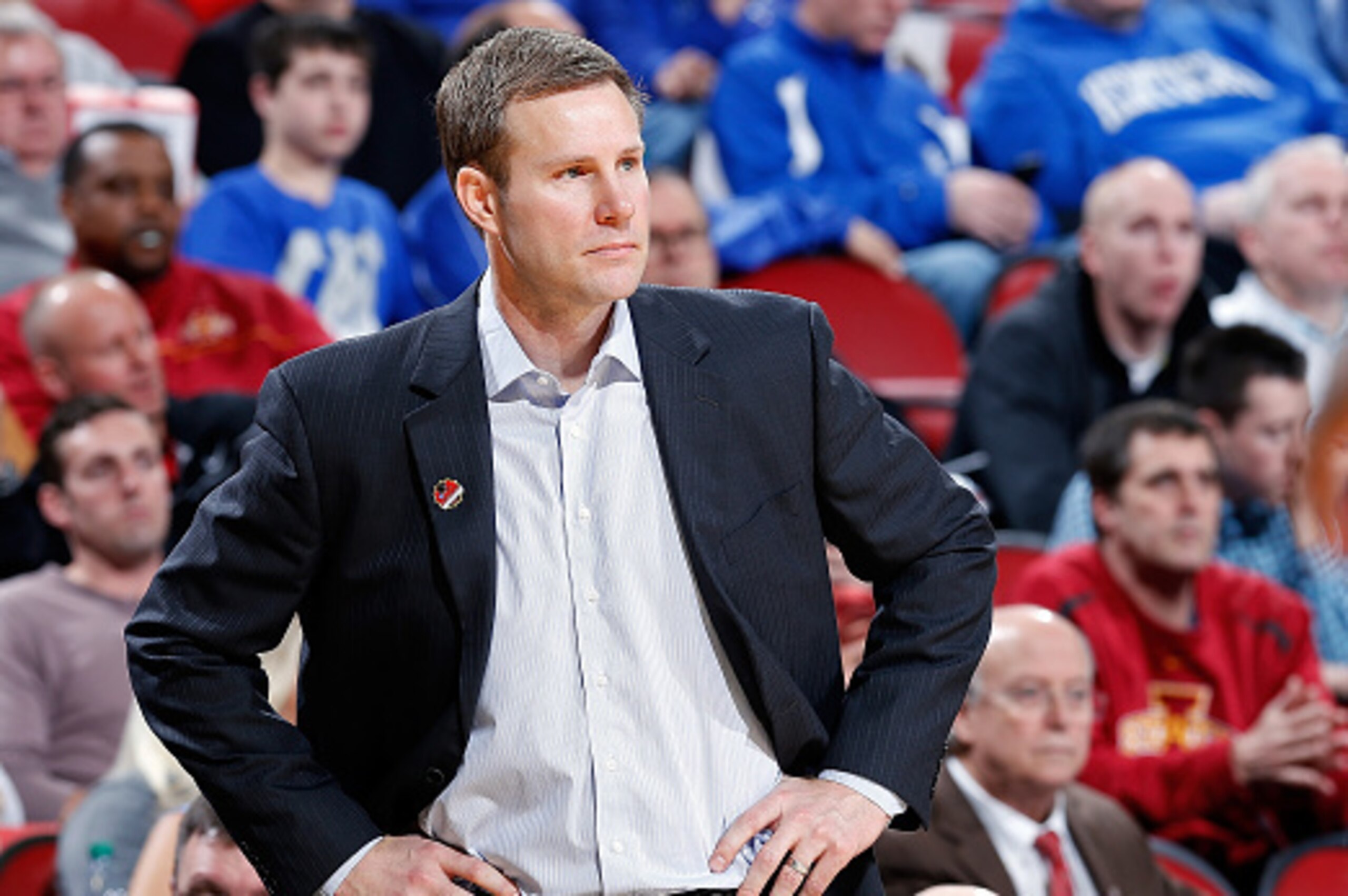 LOUISVILLE, KY - MARCH 19:  Head coach Fred Hoiberg gestures against the UAB Blazers during the second round of the 2015 NCAA Men's Basketball Tournamenat at the KFC YUM! Center on March 19, 2015 in Louisville, Kentucky.  (Photo by Joe Robbins/Getty Image