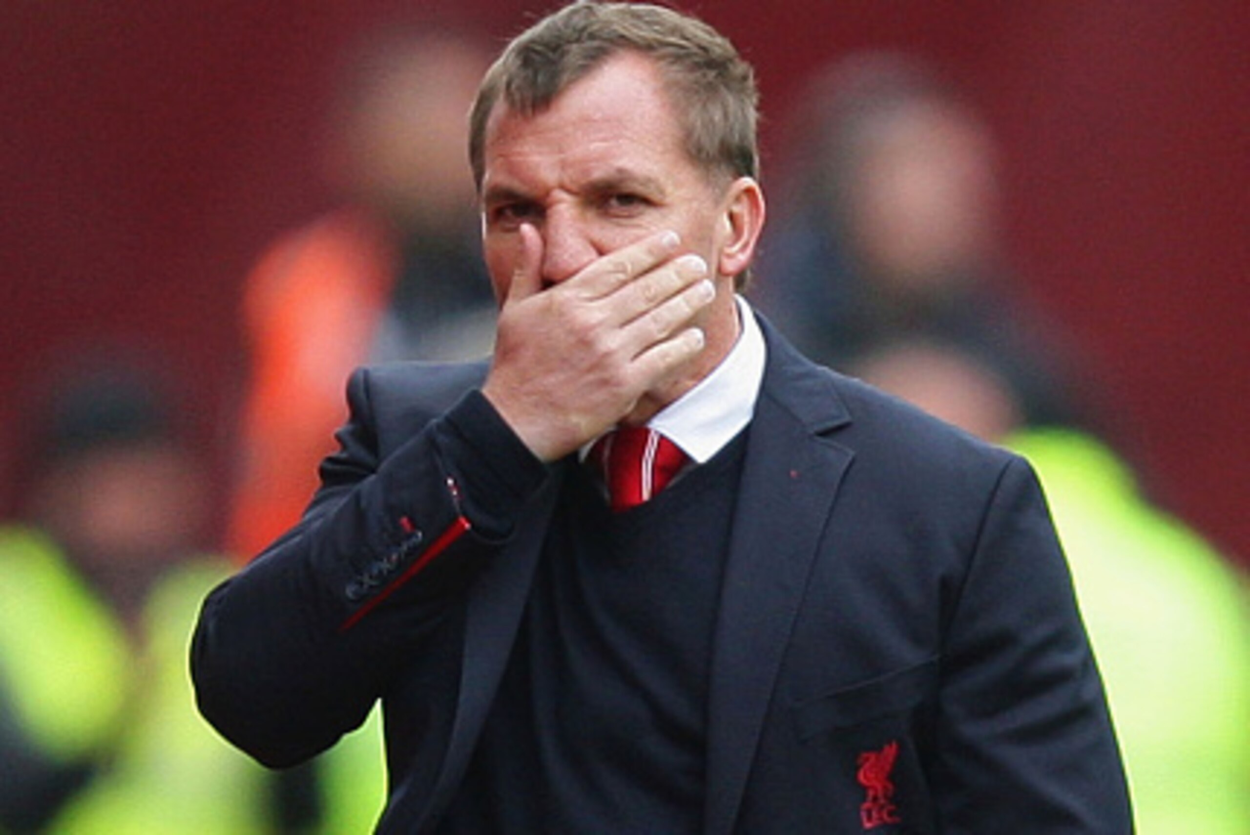 STOKE ON TRENT, ENGLAND - MAY 24: Brendan Rodgers manager of Liverpool reacts during the Barclays Premier League match between Stoke City and Liverpool at Britannia Stadium on May 24, 2015 in Stoke on Trent, England.  (Photo by Dave Thompson/Getty Images)