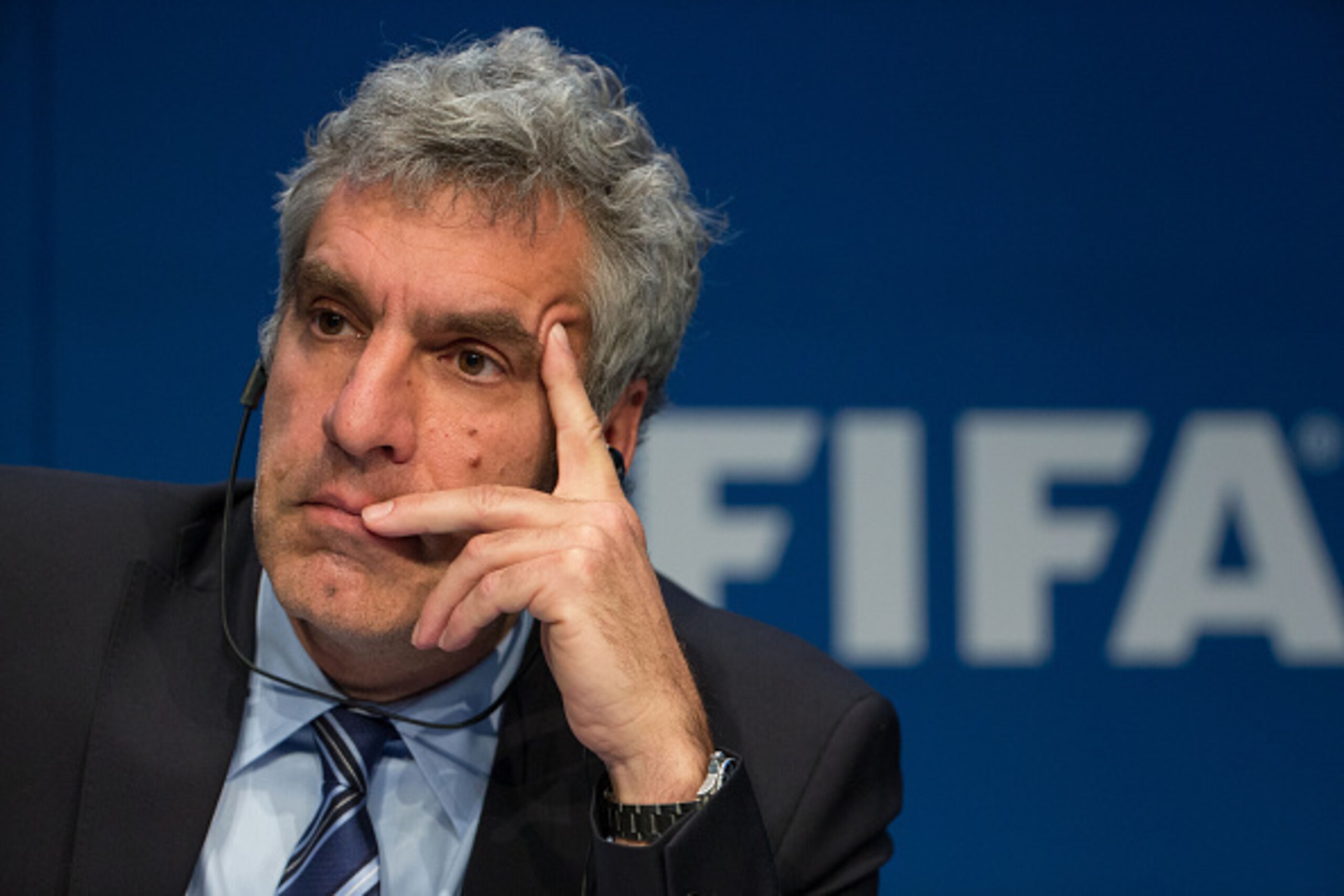 ZURICH, SWITZERLAND - MAY 27: FIFA Director of Communications Walter de Gregorio attends a press conference at the FIFA headquarters on May 27, 2015 in Zurich, Switzerland. Swiss police on Wednesday raided a Zurich hotel to detain top FIFA football offic ZURICH, SWITZERLAND - MAY 27: FIFA Director of Communications Walter de Gregorio attends a press conference at the FIFA headquarters on May 27, 2015 in Zurich, Switzerland. Swiss police on Wednesday raided a Zurich hotel to detain top FIFA football offic