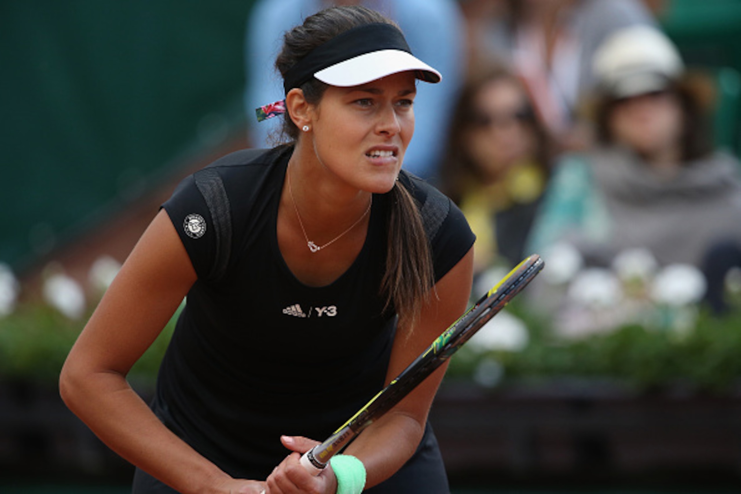 PARIS, FRANCE - MAY 24:  Ana Ivanovic of Serbia looks on during her Women's Singles match against Yaroslava Shvedova of Kazakhstan on day one of the 2015 French Open at Roland Garros on May 24, 2015 in Paris, France.  (Photo by Clive Brunskill/Getty Image
