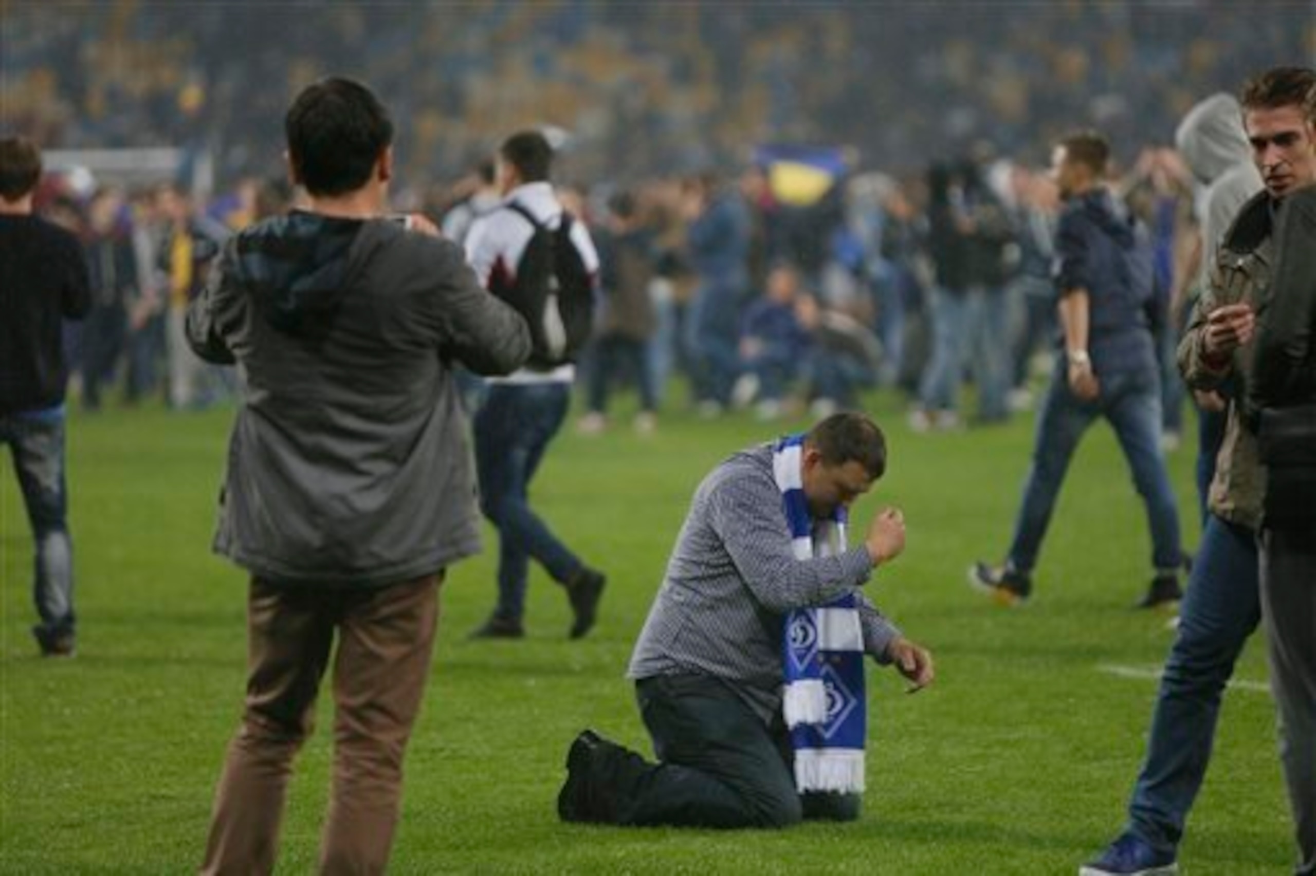 Dnipro fans celebrate beating Napoli
