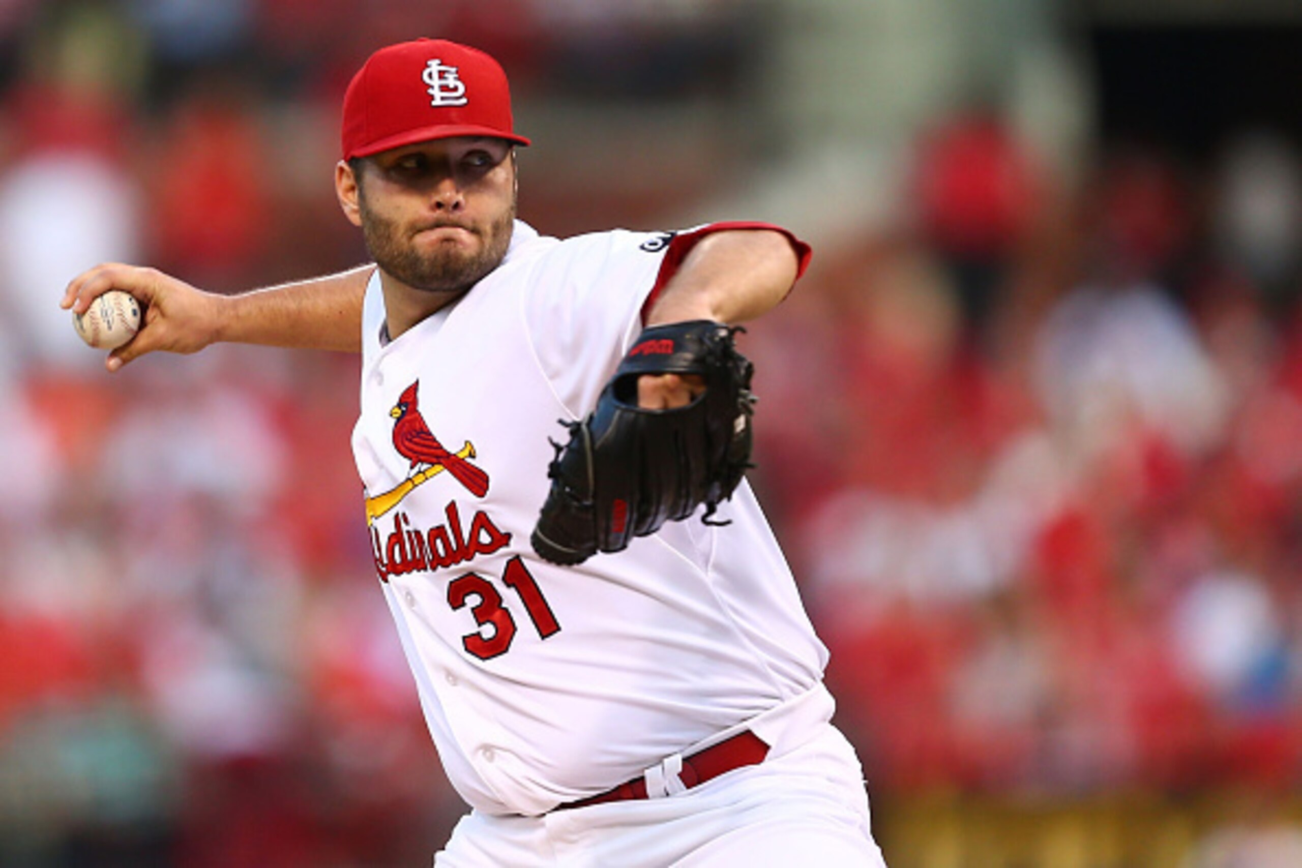 ST. LOUIS, MO - MAY 6: Starter Lance Lynn #31 of the St. Louis Cardinals pitches against the Chicago Cubs in the first inning at Busch Stadium on May 6, 2015 in St. Louis, Missouri. (Photo by Dilip Vishwanat/Getty Images) ST. LOUIS, MO - MAY 6: Starter Lance Lynn #31 of the St. Louis Cardinals pitches against the Chicago Cubs in the first inning at Busch Stadium on May 6, 2015 in St. Louis, Missouri. (Photo by Dilip Vishwanat/Getty Images)