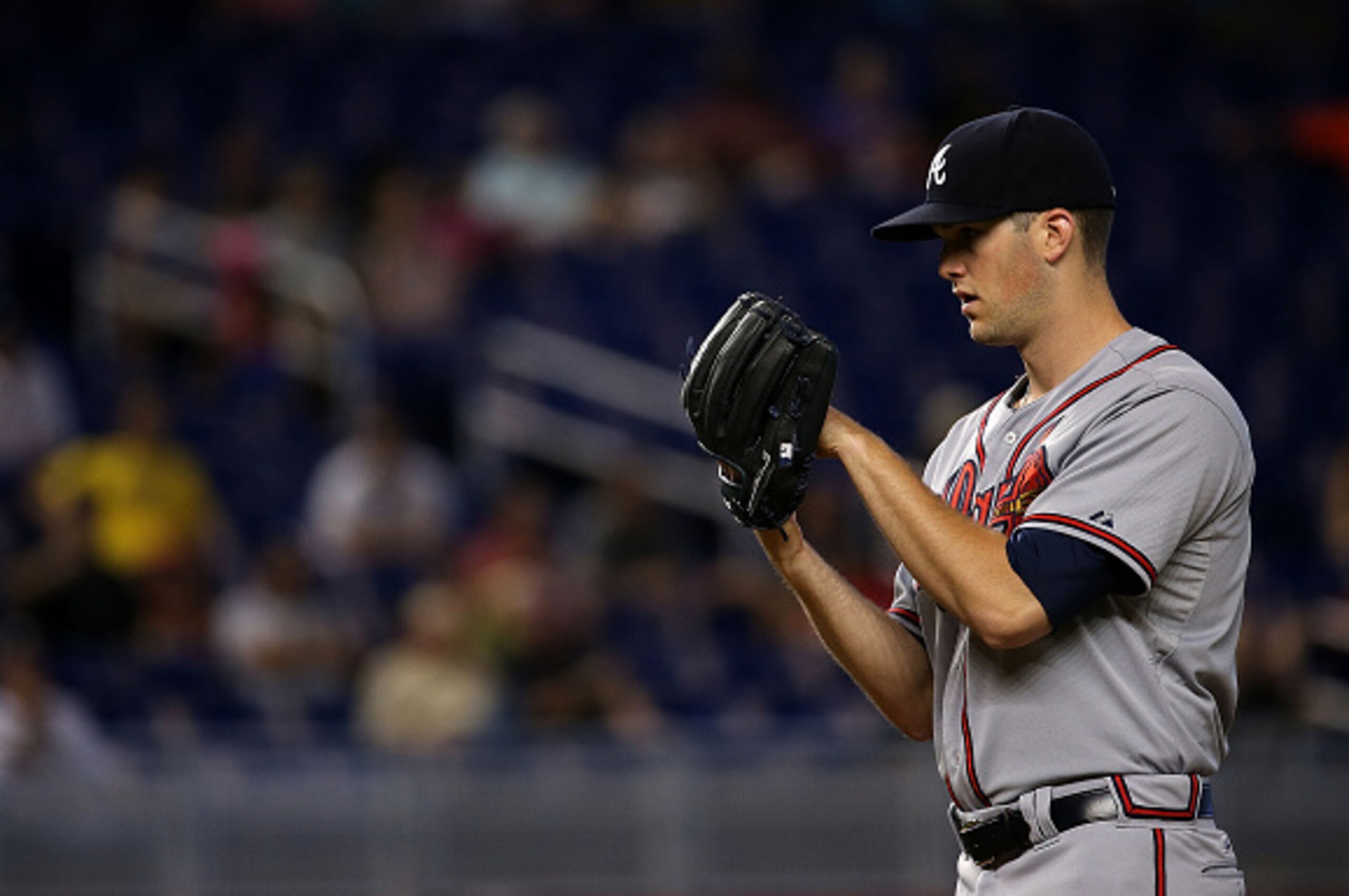 MIAMI, FL - MAY 16: Alex Wood #40 of the Atlanta Braves pitches during a game against the Miami Marlins at Marlins Park on May 16, 2015 in Miami, Florida. (Photo by Mike Ehrmann/Getty Images) MIAMI, FL - MAY 16: Alex Wood #40 of the Atlanta Braves pitches during a game against the Miami Marlins at Marlins Park on May 16, 2015 in Miami, Florida. (Photo by Mike Ehrmann/Getty Images)