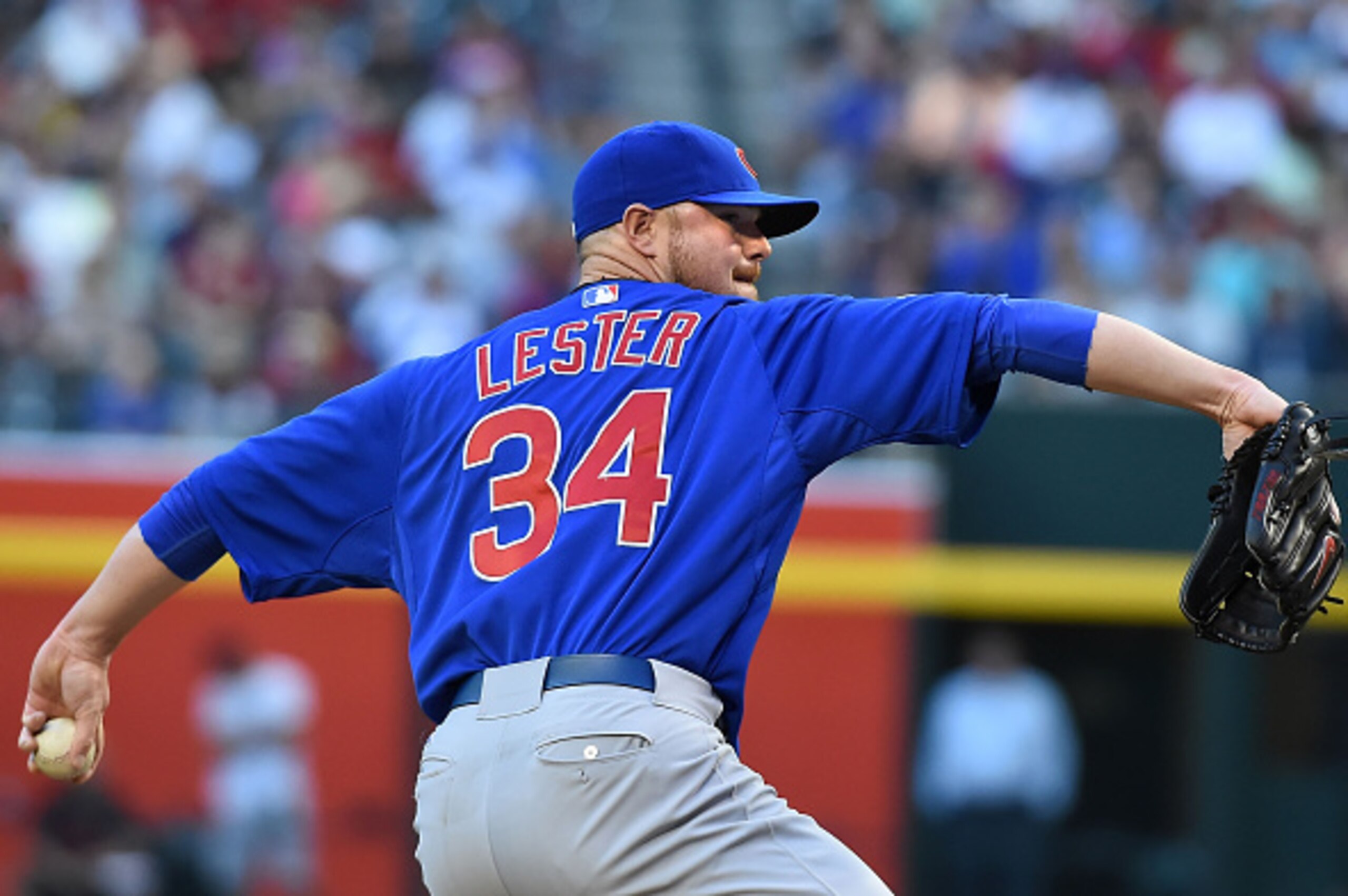 PHOENIX, AZ - MAY 22: Jon Lester #34 of the Chicago Cubs delivers a first inning pitch against the Arizona Diamondbacks at Chase Field on May 22, 2015 in Phoenix, Arizona. (Photo by Norm Hall/Getty Images) PHOENIX, AZ - MAY 22: Jon Lester #34 of the Chicago Cubs delivers a first inning pitch against the Arizona Diamondbacks at Chase Field on May 22, 2015 in Phoenix, Arizona. (Photo by Norm Hall/Getty Images)