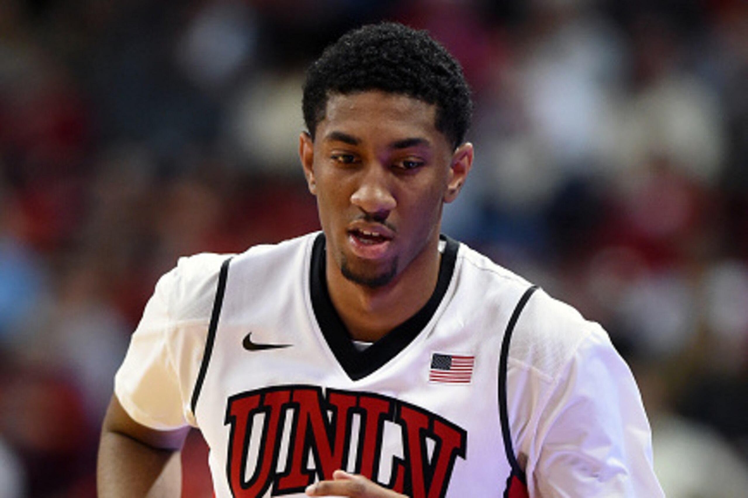 LAS VEGAS, NV - DECEMBER 27: Christian Wood #5 of the UNLV Rebels runs off the court during a game against the Southern Utah Thunderbirds at the Thomas & Mack Center on December 27, 2014 in Las Vegas, Nevada. UNLV won 79-45. (Photo by Ethan Miller/Getty LAS VEGAS, NV - DECEMBER 27: Christian Wood #5 of the UNLV Rebels runs off the court during a game against the Southern Utah Thunderbirds at the Thomas & Mack Center on December 27, 2014 in Las Vegas, Nevada. UNLV won 79-45. (Photo by Ethan Miller/Getty