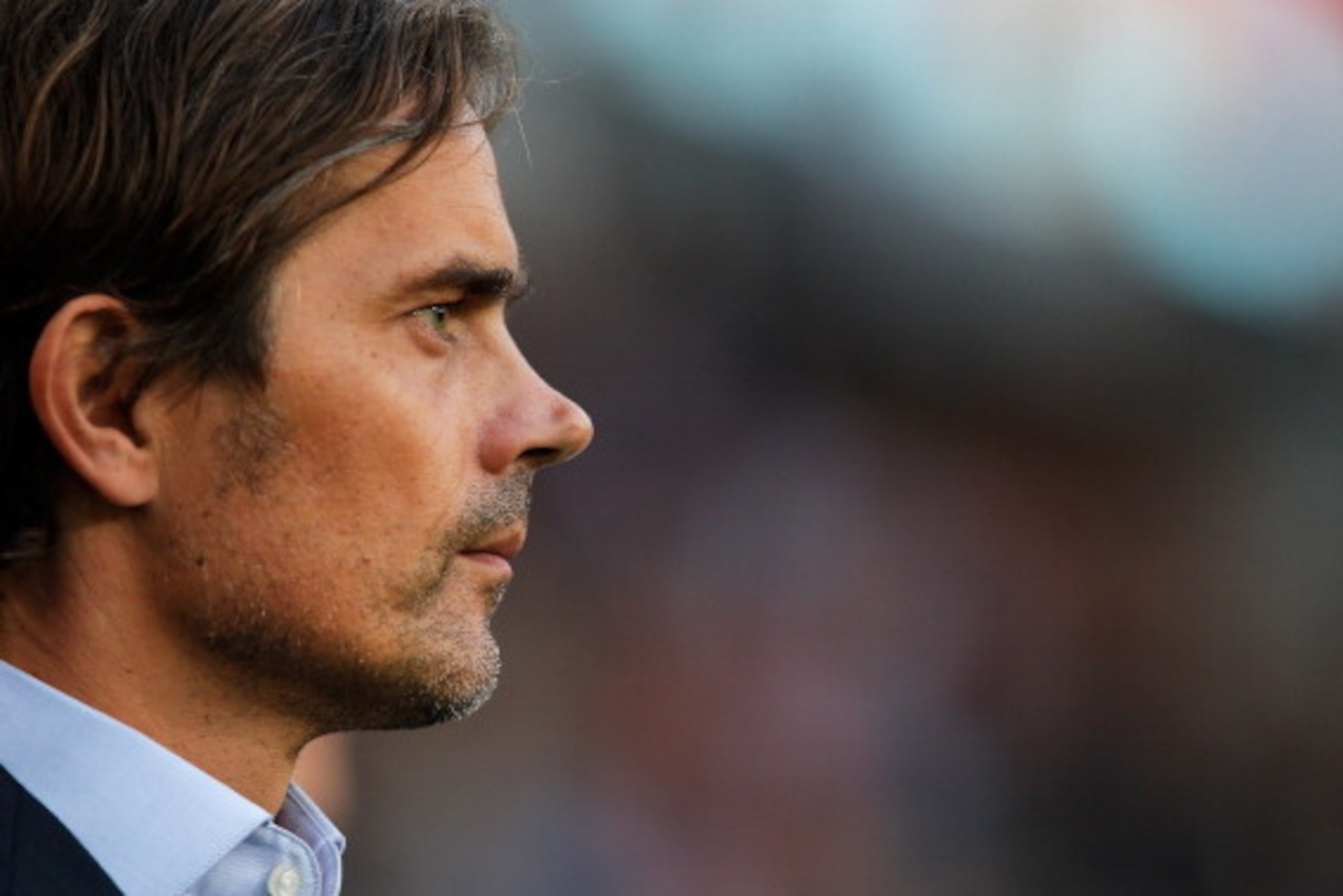 EINDHOVEN, NETHERLANDS - SEPTEMBER 25:  PSV manager / head coach, Phillip Cocu looks on during the Dutch Cup match between PSV Eindhoven and SC Stormvogels Telstar at the Philips Stadion on September 25, 2013 in Eindhoven, Netherlands.  (Photo by Dean Mou