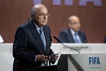 ZURICH, SWITZERLAND - MAY 29: FIFA President Joseph S. Blatter speaks during the 65th FIFA Congress at Hallenstadion on May 29, 2015 in Zurich, Switzerland. (Photo by Philipp Schmidli/Getty Images)