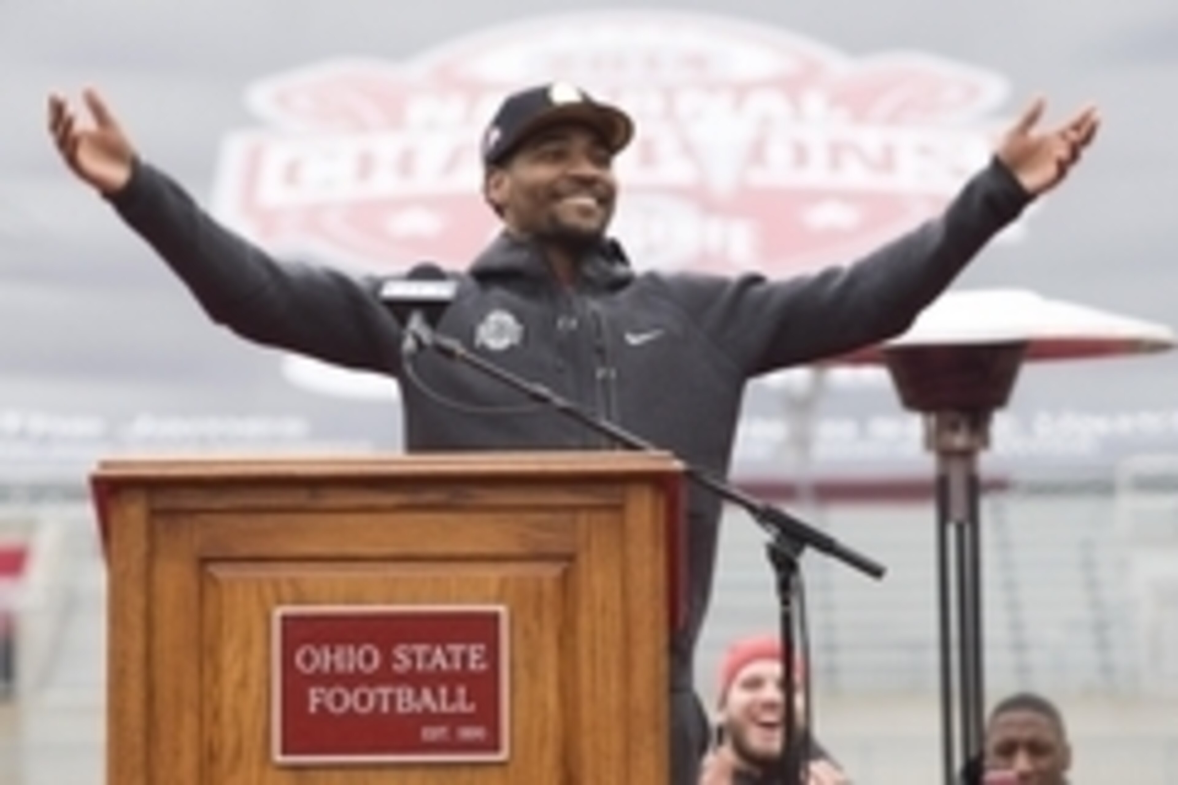 Jan 24, 2015; Columbus, OH, USA; Ohio State Buckeyes quarterback Braxton Miller (5) during the National Championship celebration at Ohio Stadium. Mandatory Credit: Greg Bartram-USA TODAY Sports