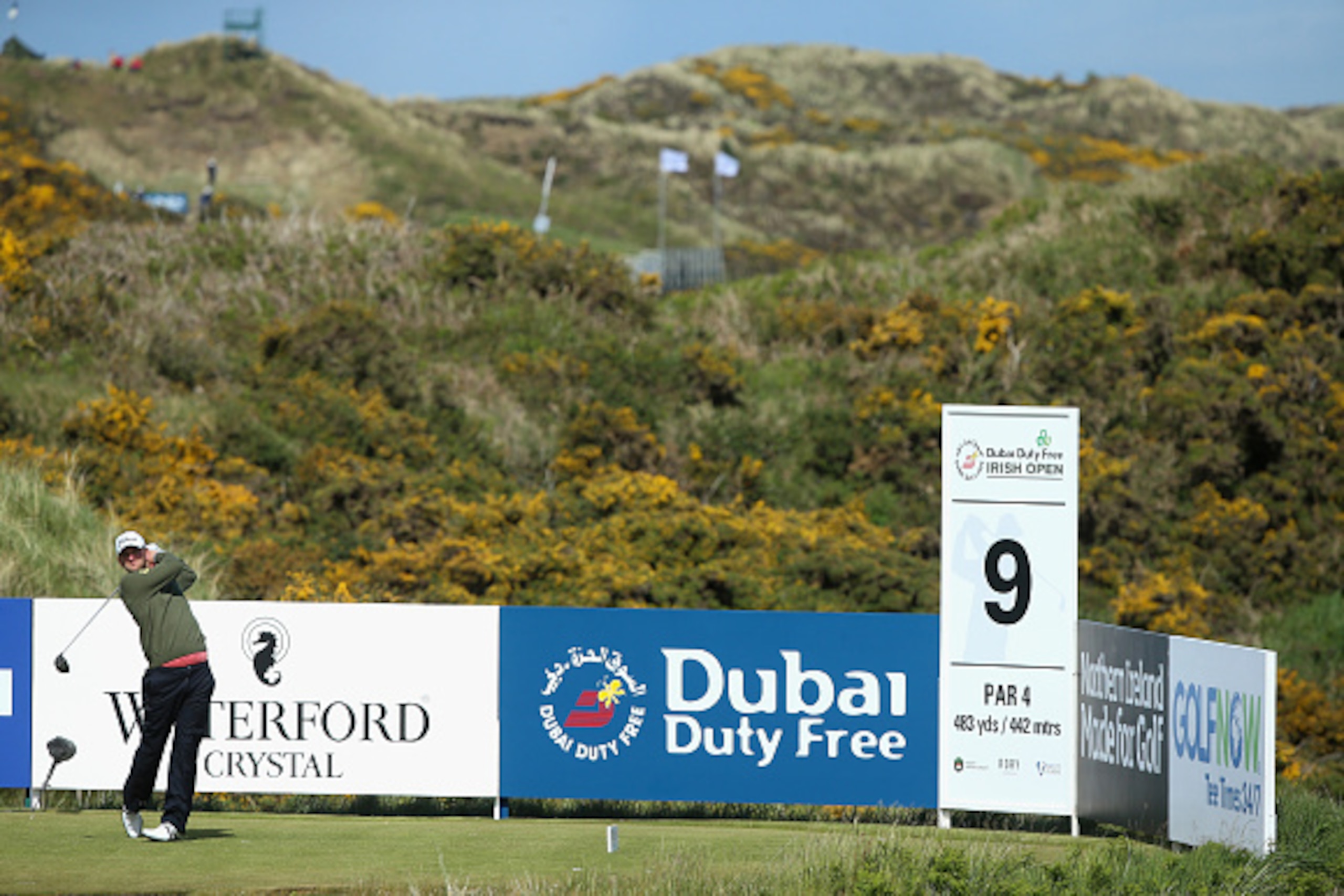 NEWCASTLE, NORTHERN IRELAND - MAY 28:  Bernd Wiesberger of Austria tees off during the First Round of the Dubai Duty Free Irish Open Hosted by the Rory Foundation at Royal County Down Golf Club on May 28, 2015 in Newcastle, Northern Ireland.  (Photo by An
