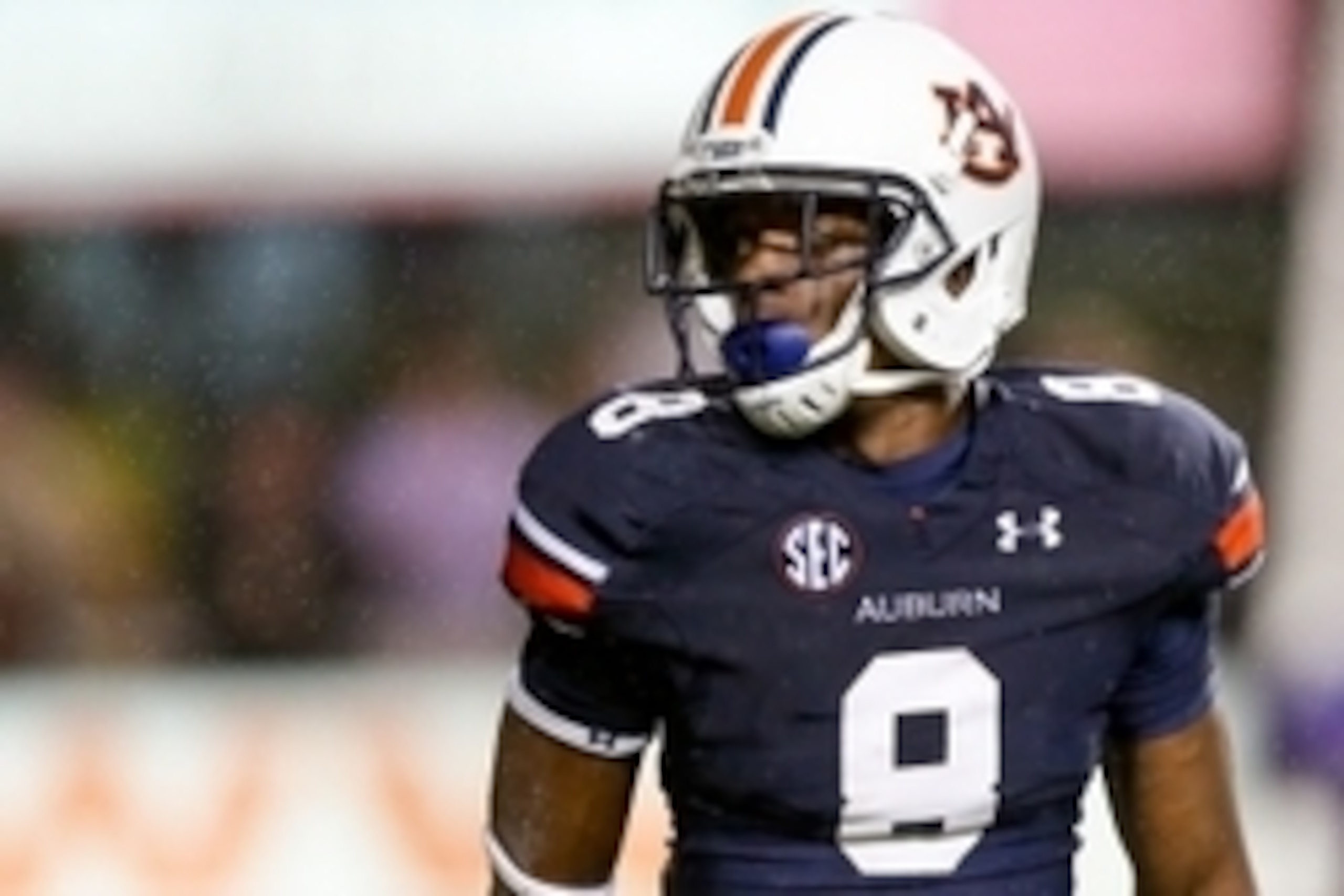 Sep 21, 2013; Baton Rouge, LA, USA; Auburn Tigers wide receiver Tony Stevens (8) against the LSU Tigers during the second half of a game at Tiger Stadium. LSU defeated Auburn 35-21. Mandatory Credit: Derick E. Hingle-USA TODAY Sports Sep 21, 2013; Baton Rouge, LA, USA; Auburn Tigers wide receiver Tony Stevens (8) against the LSU Tigers during the second half of a game at Tiger Stadium. LSU defeated Auburn 35-21. Mandatory Credit: Derick E. Hingle-USA TODAY Sports