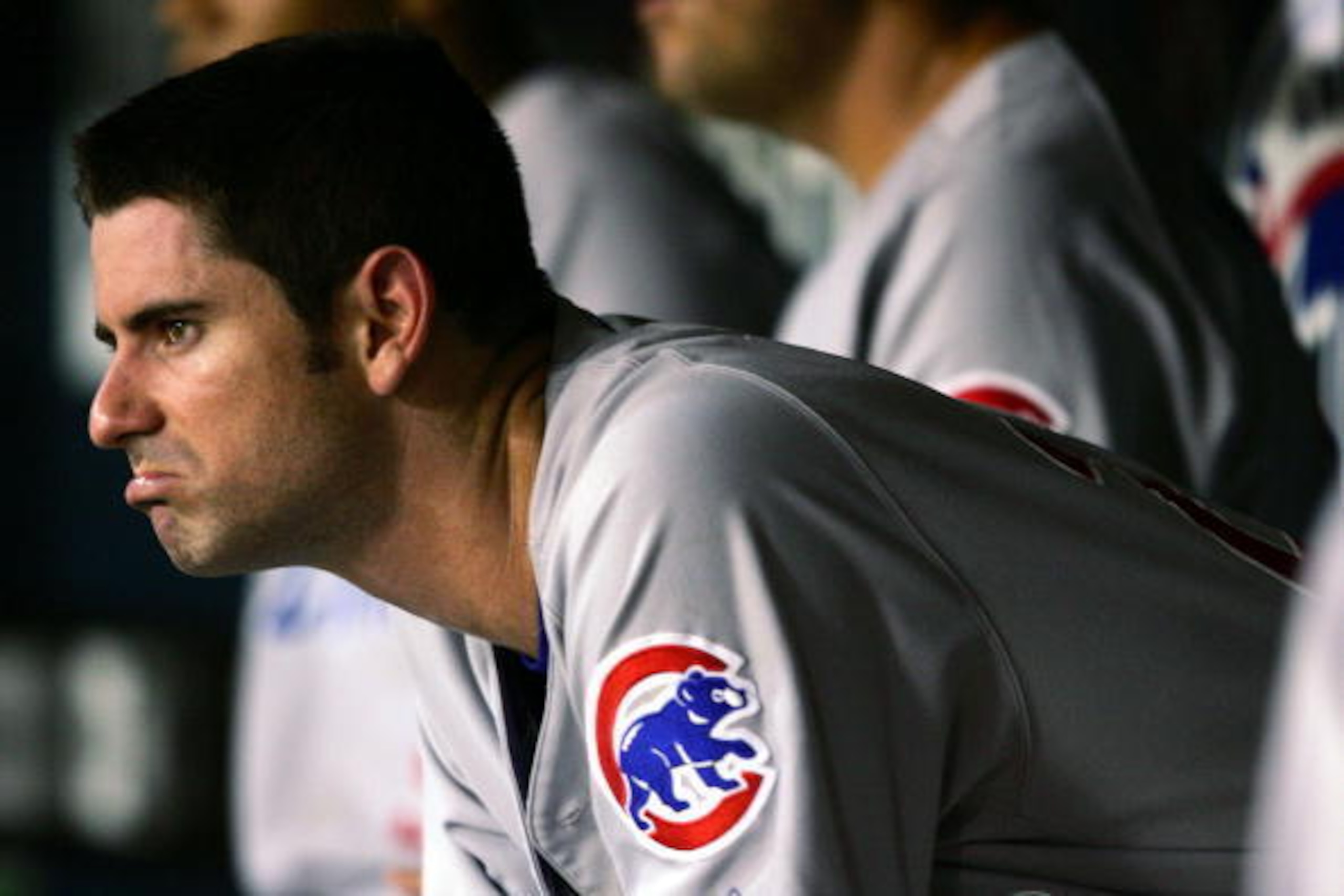 ST. LOUIS - JULY 24: Mark Prior #22 of the Chicago Cubs sits in the dugout after he was pulled out of the game against the St. Louis Cardinals on July 24, 2005 at Busch Stadium in St. Louis, Missouri. (Photo by Elsa/Getty Images)