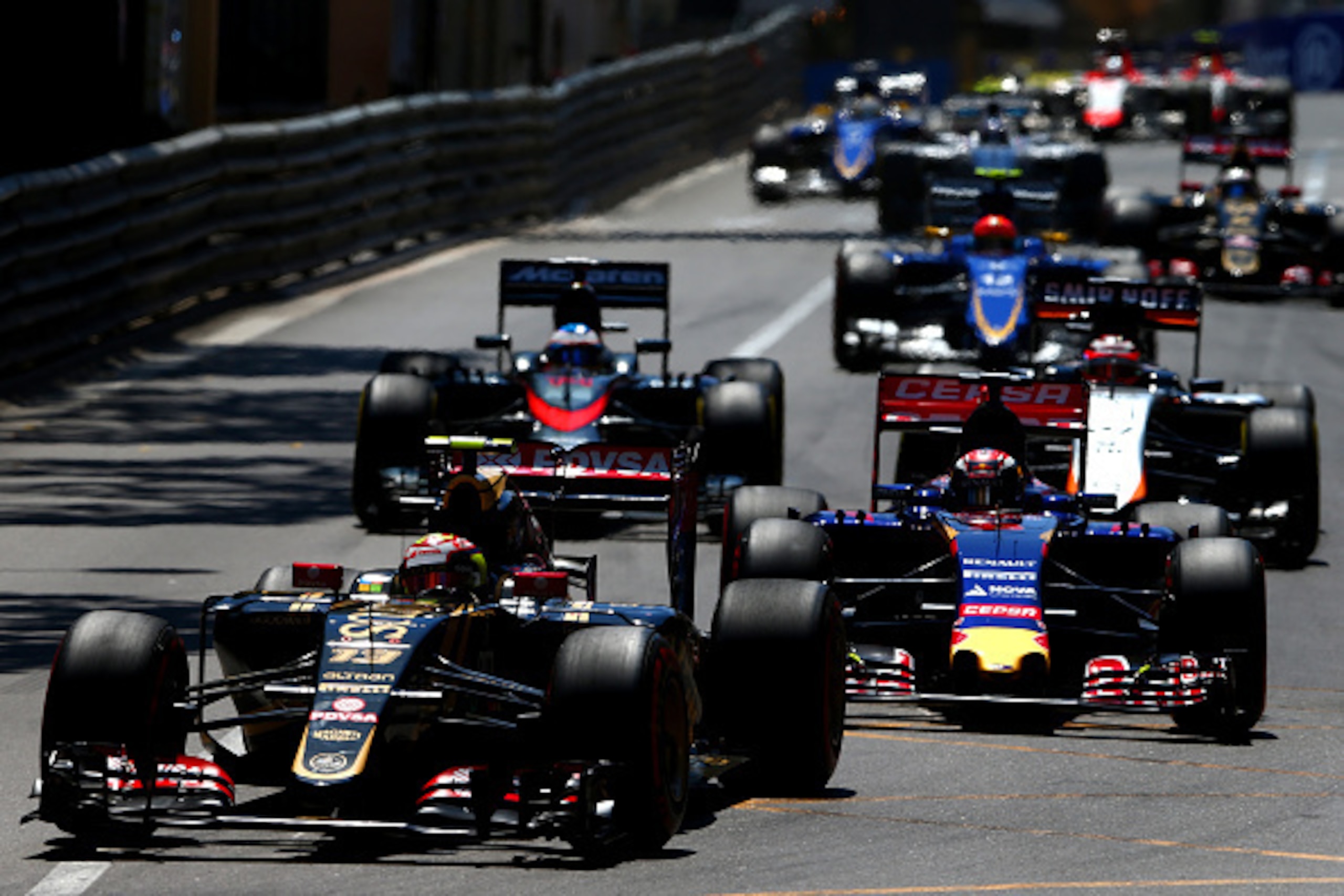 MONTE-CARLO, MONACO - MAY 24:  Pastor Maldonado of Venezuela and Lotus drives during the Monaco Formula One Grand Prix at Circuit de Monaco on May 24, 2015 in Monte-Carlo, Monaco.  (Photo by Dan Istitene/Getty Images)
