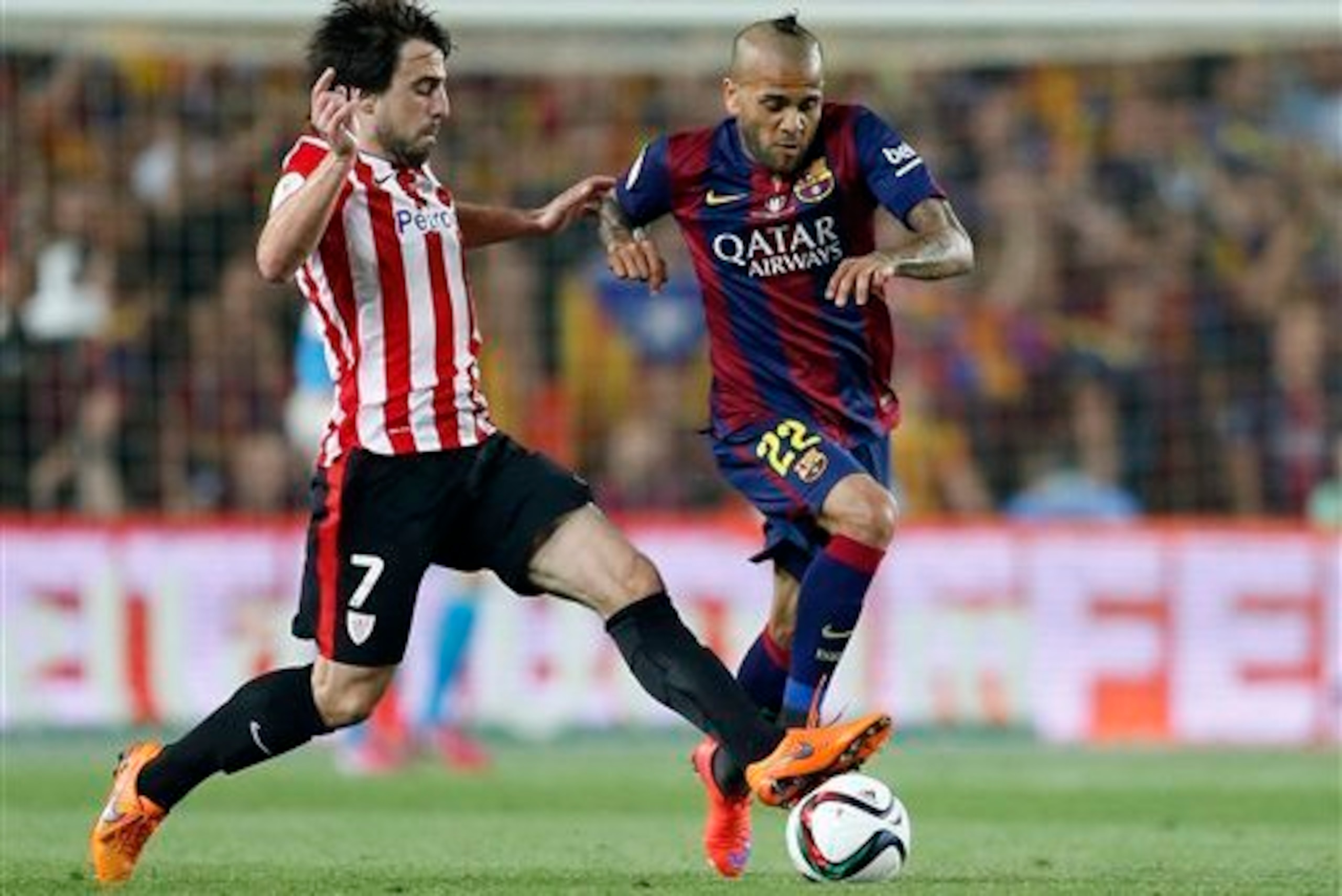 Alves' runs down the right flank are incredibly effective.