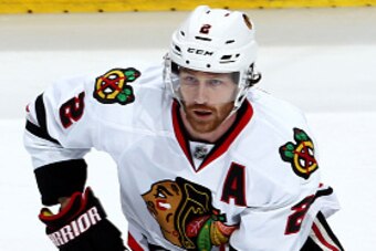 ANAHEIM, CA - MAY 19: Duncan Keith #2 of the Chicago Blackhawks handles the puck against the Anaheim Ducks in Game Two of the Western Conference Finals during the 2015 NHL Stanley Cup Playoffs at Honda Center on May 19, 2015 in Anaheim, California. (Photo