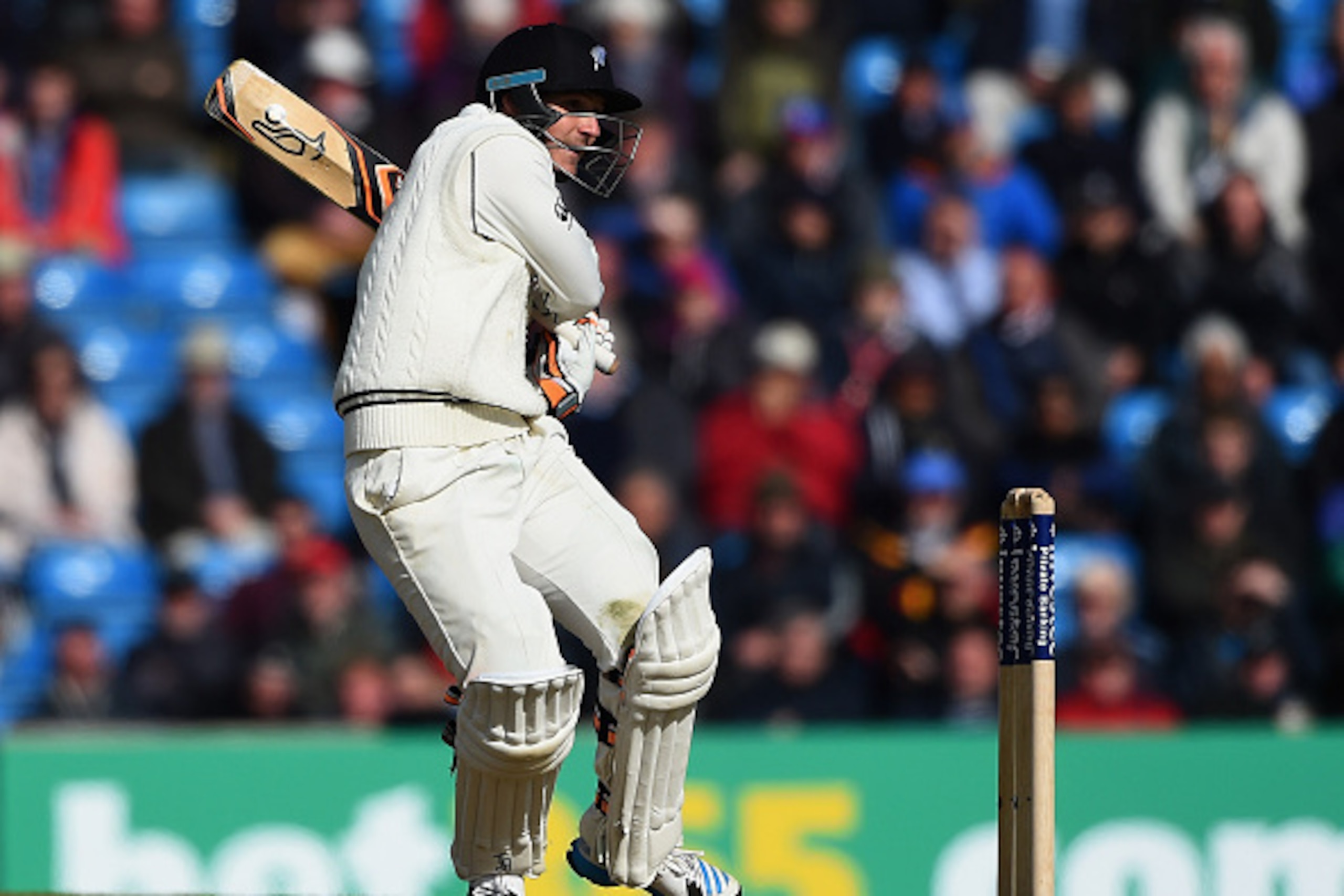 LEEDS, ENGLAND - MAY 31:  BJ Watling of New Zealand its out during day three of the 2nd Investec Test Match between England and New Zealand  at Headingley on May 31, 2015 in Leeds, England.  (Photo by Laurence Griffiths/Getty Images)