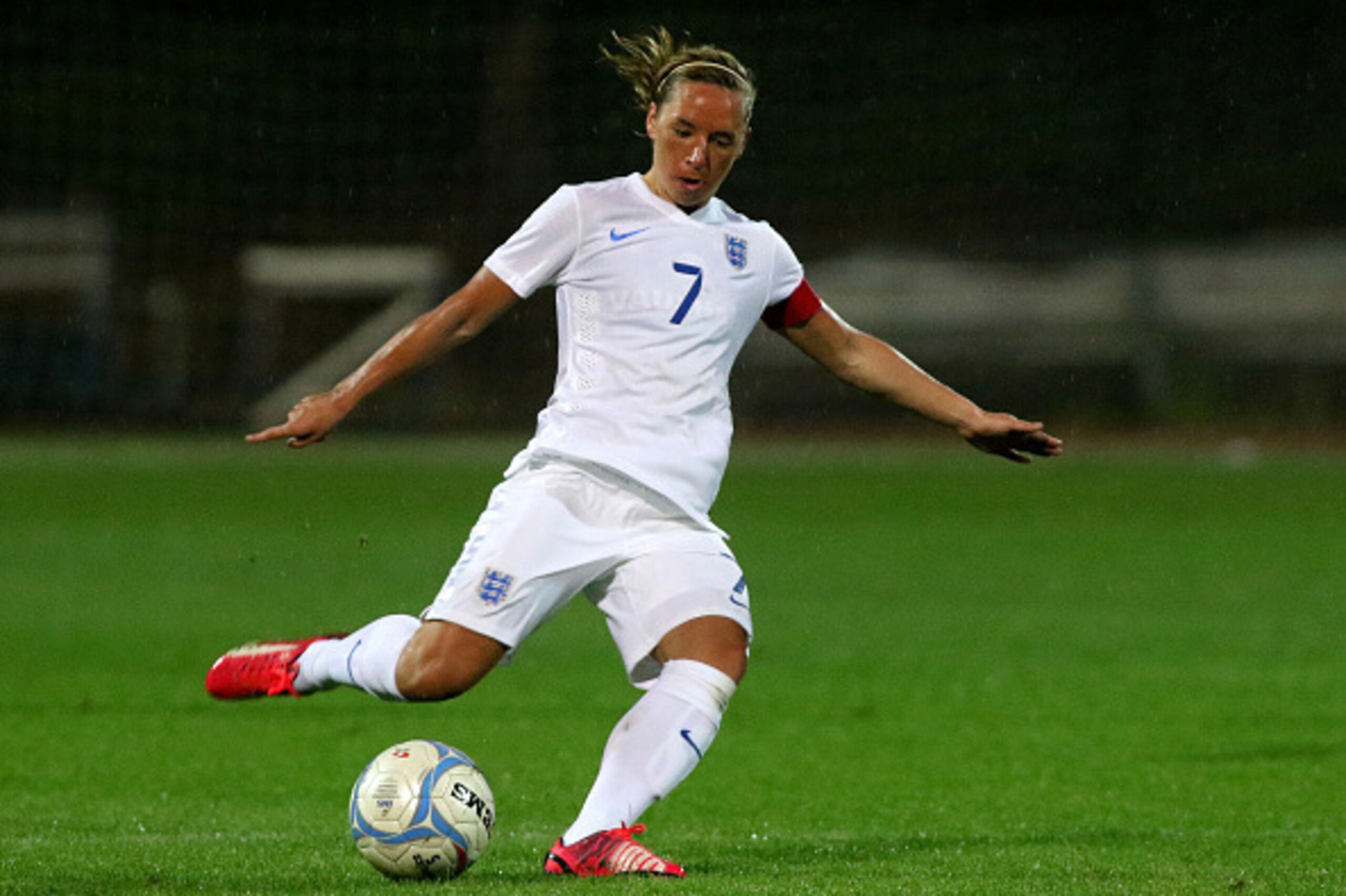 LARNACA, CYPRUS - MARCH 11: England's Jordan Nobbs in action during the Cyprus Cup final match between England and Canada at GSZ stadium on March 11, 2015 in Larnaca, Cyprus.  (Photo by Getty Images)