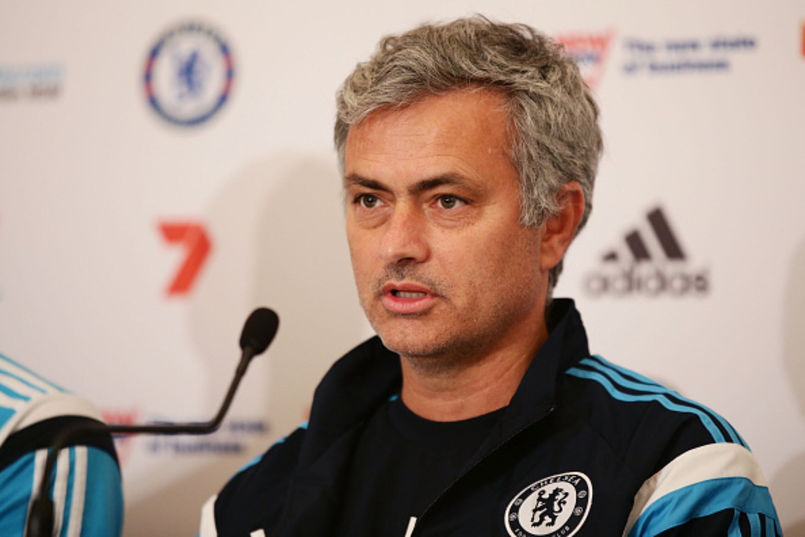 SYDNEY, AUSTRALIA - MAY 31: Chelsea FC Manager Jose Mourinho speaks to the media during a press conference at the Park Hyatt Hotel on May 31, 2015 in Sydney, Australia. (Photo by Matt King/Getty Images) SYDNEY, AUSTRALIA - MAY 31: Chelsea FC Manager Jose Mourinho speaks to the media during a press conference at the Park Hyatt Hotel on May 31, 2015 in Sydney, Australia. (Photo by Matt King/Getty Images)