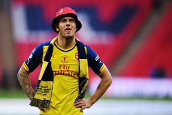 LONDON, ENGLAND - MAY 30:  Jack Wilshere of Arsenal looks on in victory after the FA Cup Final between Aston Villa and Arsenal at Wembley Stadium on May 30, 2015 in London, England. Arsenal beat Aston Villa 4-0.  (Photo by Shaun Botterill/Getty Images)
