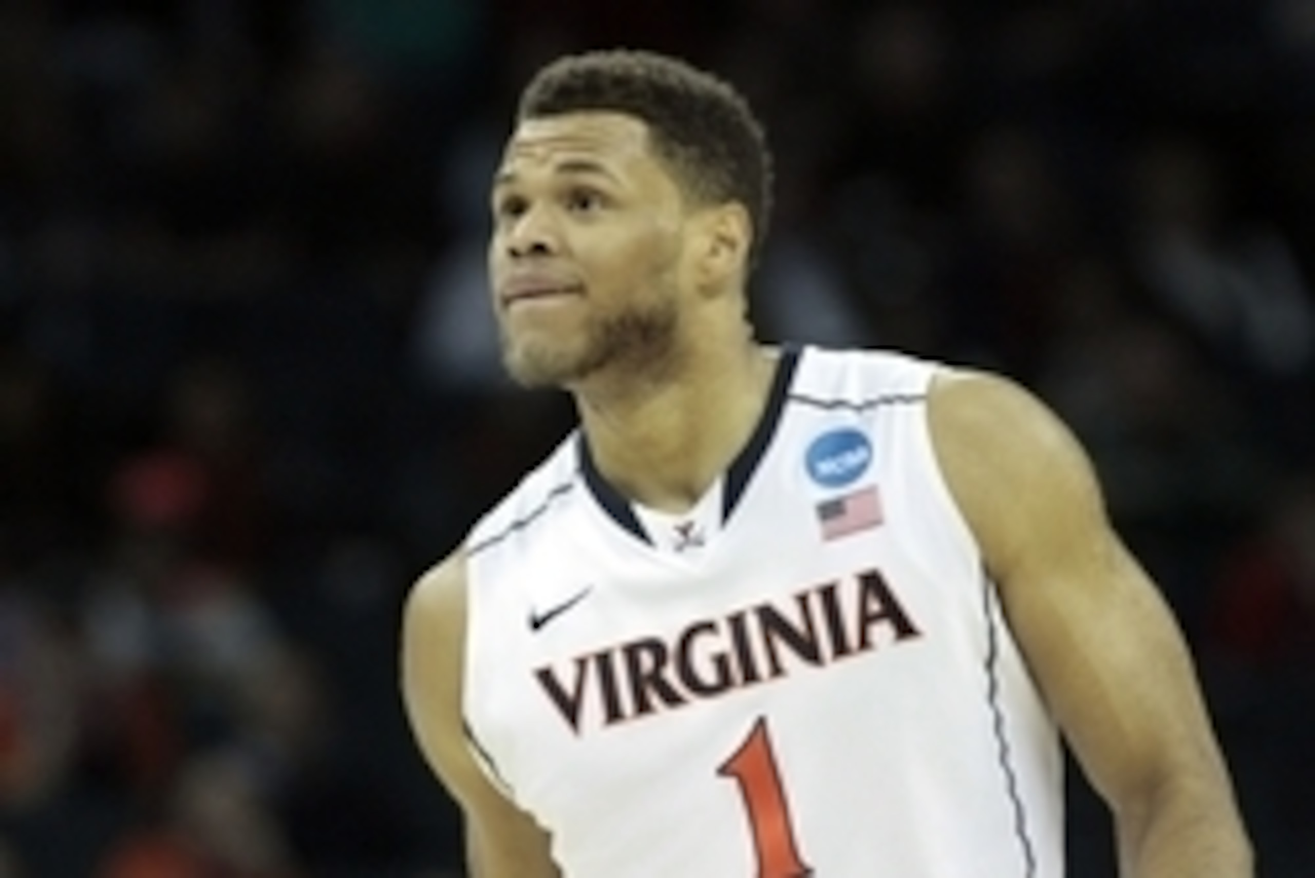 Mar 20, 2015; Charlotte, NC, USA; Virginia Cavaliers guard Justin Anderson (1) during the second half against the Belmont Bruins in the second round of the 2015 NCAA Tournament at Time Warner Cable Arena. Mandatory Credit: Jeremy Brevard-USA TODAY Sports