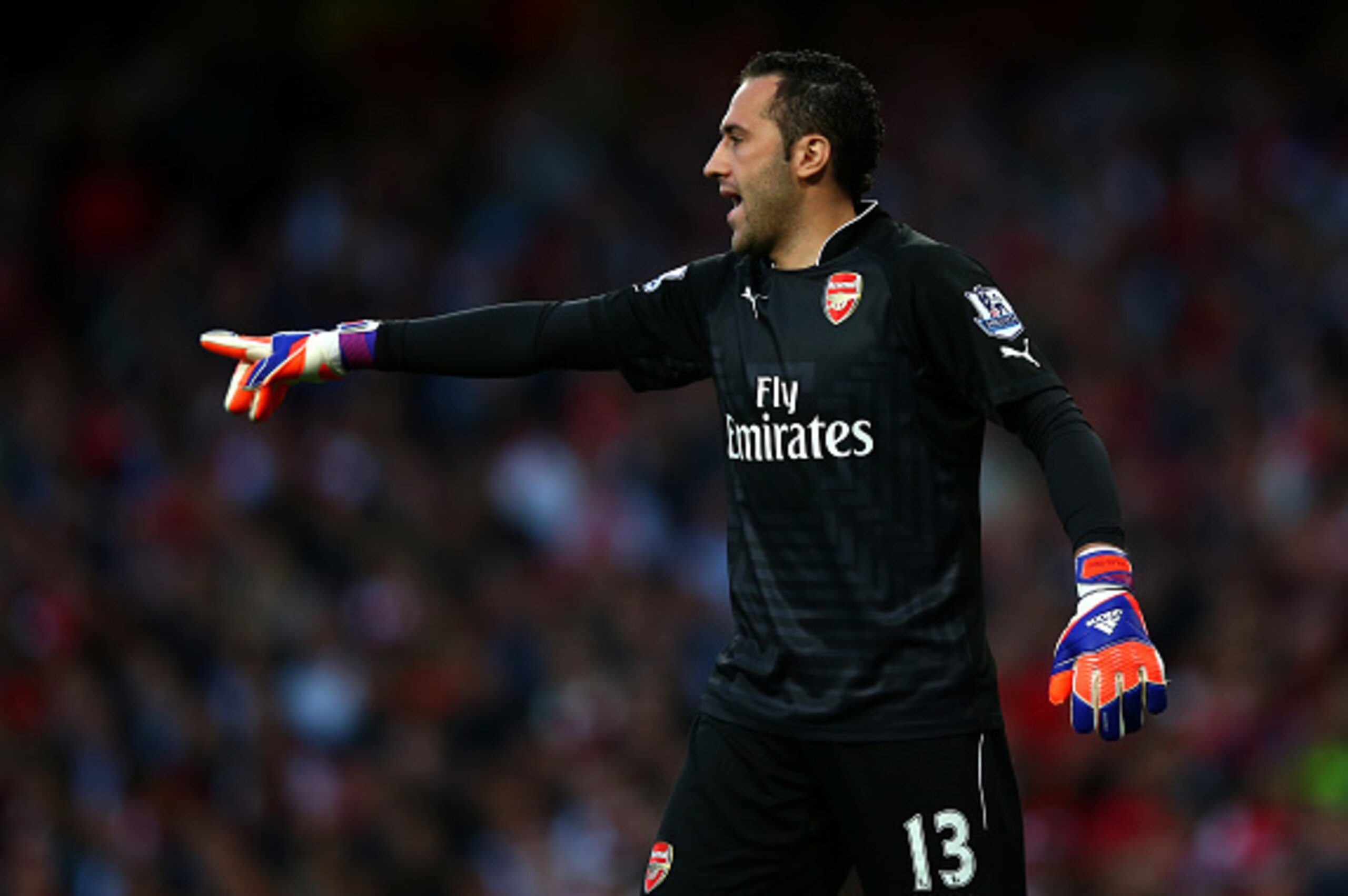 LONDON, ENGLAND - MAY 11: David Ospina of Arsenal reacts during the Barclays Premier League match between Arsenal and Swansea City at Emirates Stadium on May 11, 2015 in London, England. (Photo by Clive Rose/Getty Images) LONDON, ENGLAND - MAY 11: David Ospina of Arsenal reacts during the Barclays Premier League match between Arsenal and Swansea City at Emirates Stadium on May 11, 2015 in London, England. (Photo by Clive Rose/Getty Images)