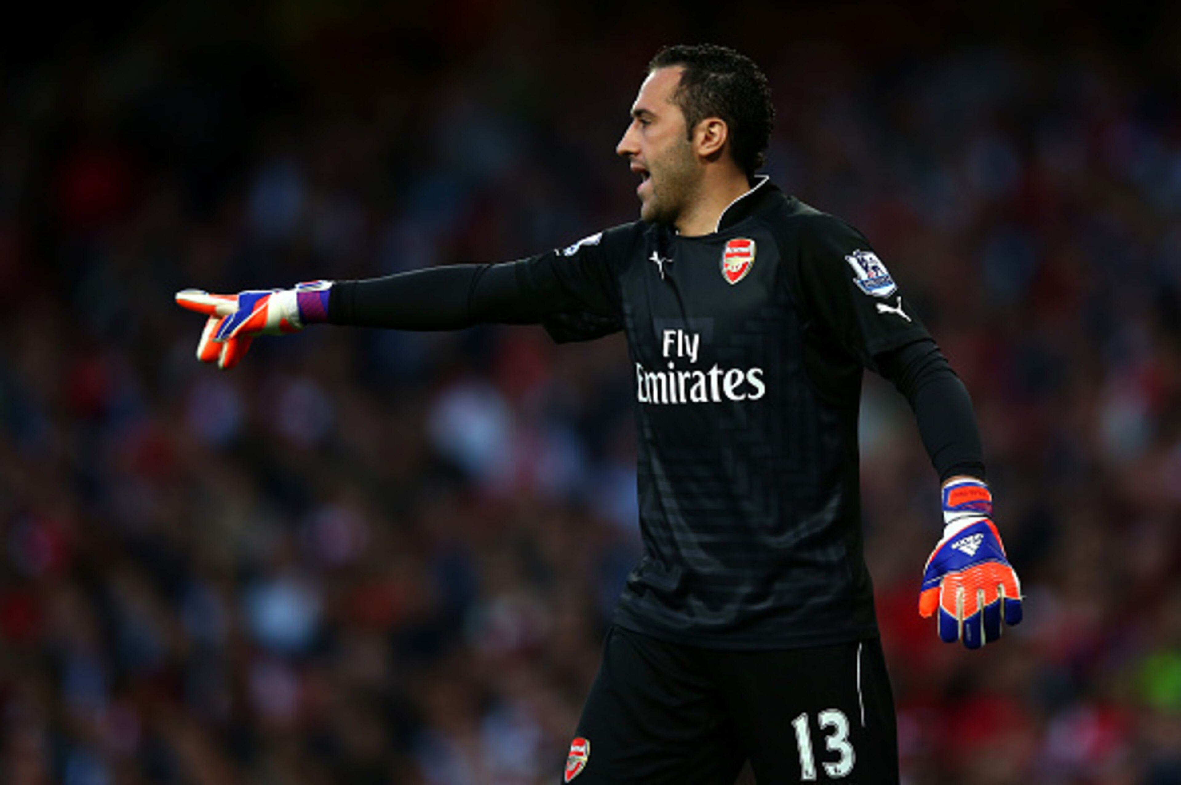LONDON, ENGLAND - MAY 11:  David Ospina of Arsenal reacts during the Barclays Premier League match between Arsenal and Swansea City at Emirates Stadium on May 11, 2015 in London, England.  (Photo by Clive Rose/Getty Images)