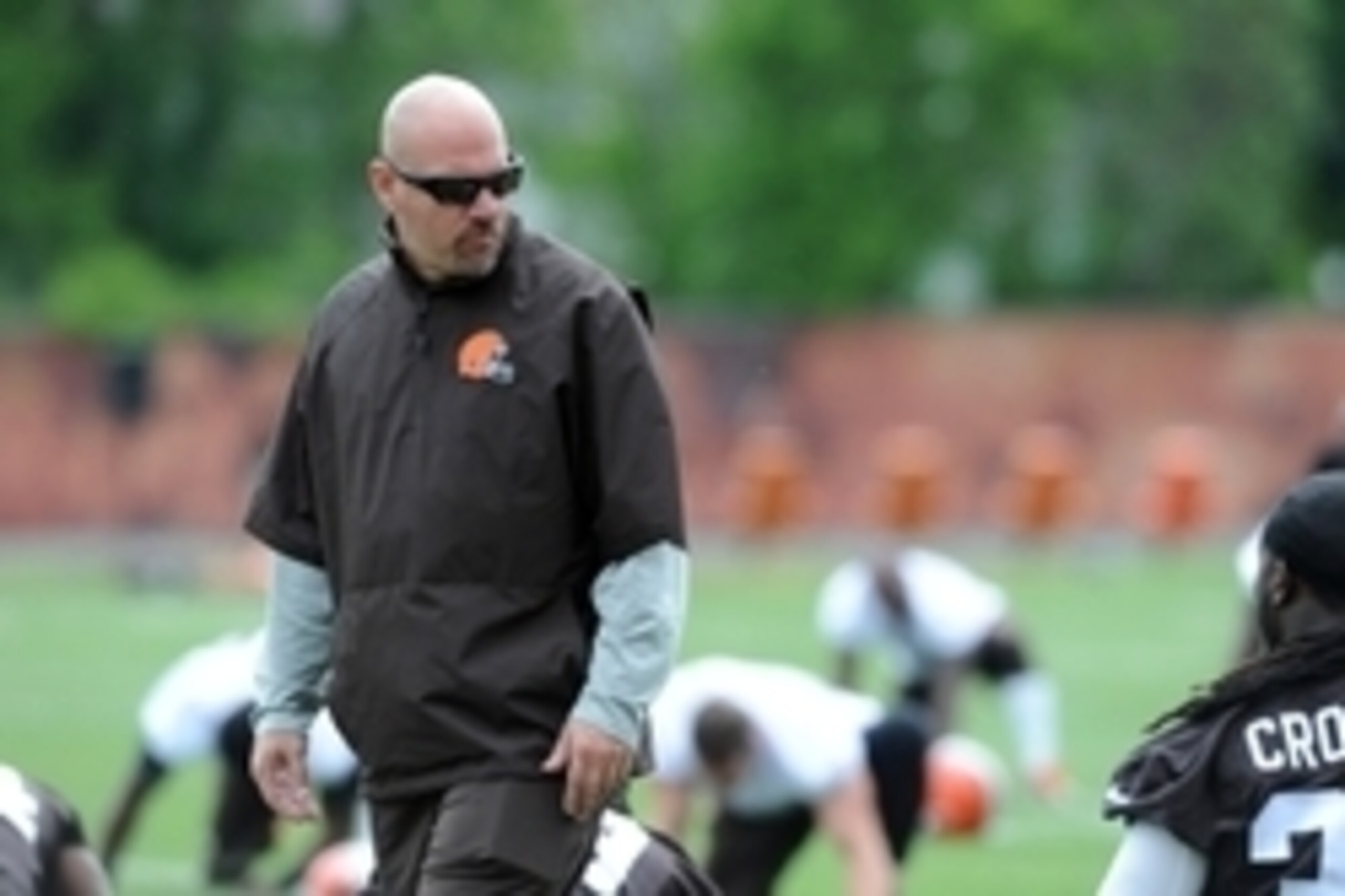 May 26, 2015; Berea, OH, USA; Cleveland Browns head coach Mike Pettine during organized team activities at the Cleveland Browns training facility. Mandatory Credit: Ken Blaze-USA TODAY Sports